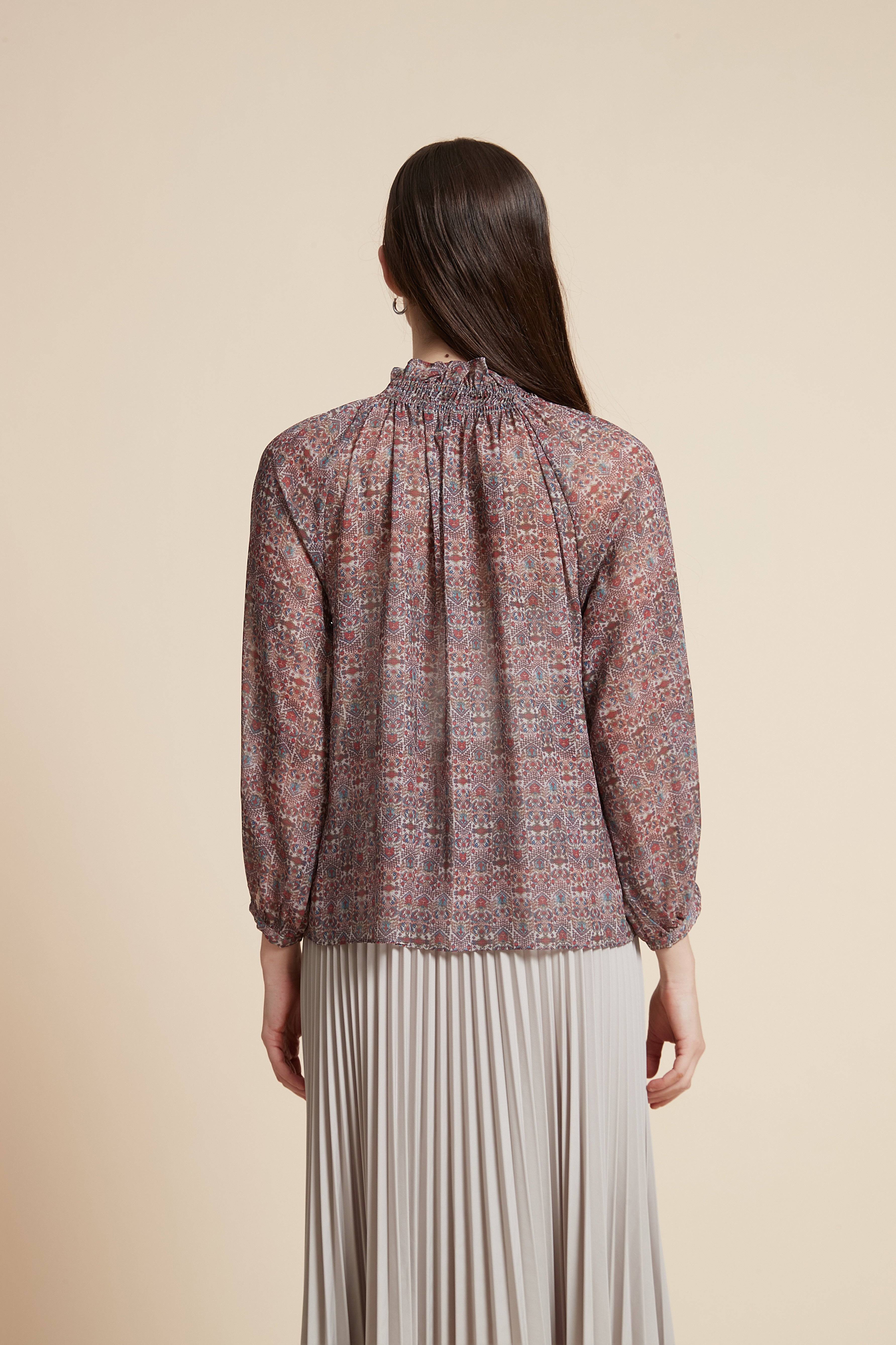 Multicolor Long Sleeve Blouse