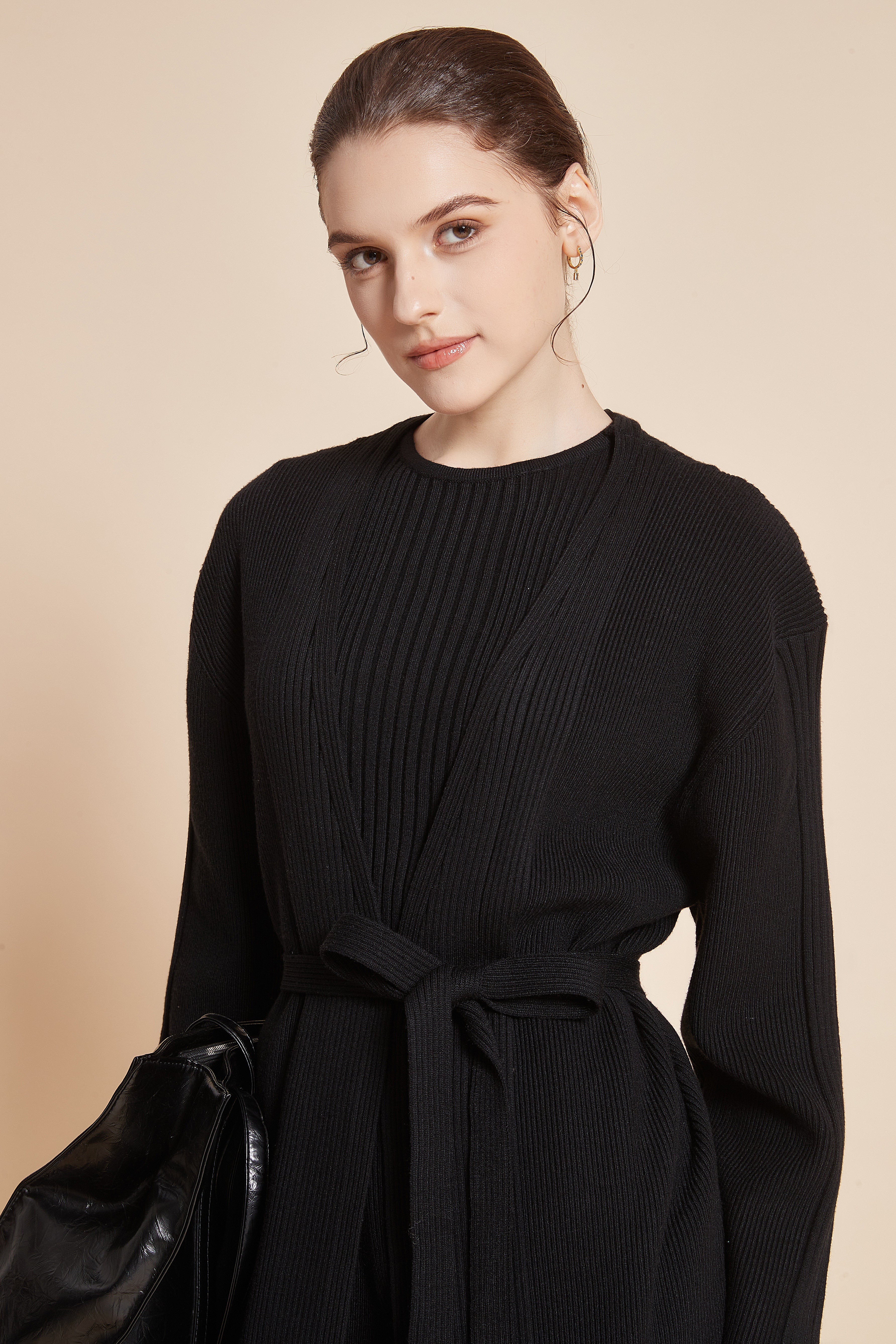 Solid Blouse With Half Sleeves And A Round Neckline