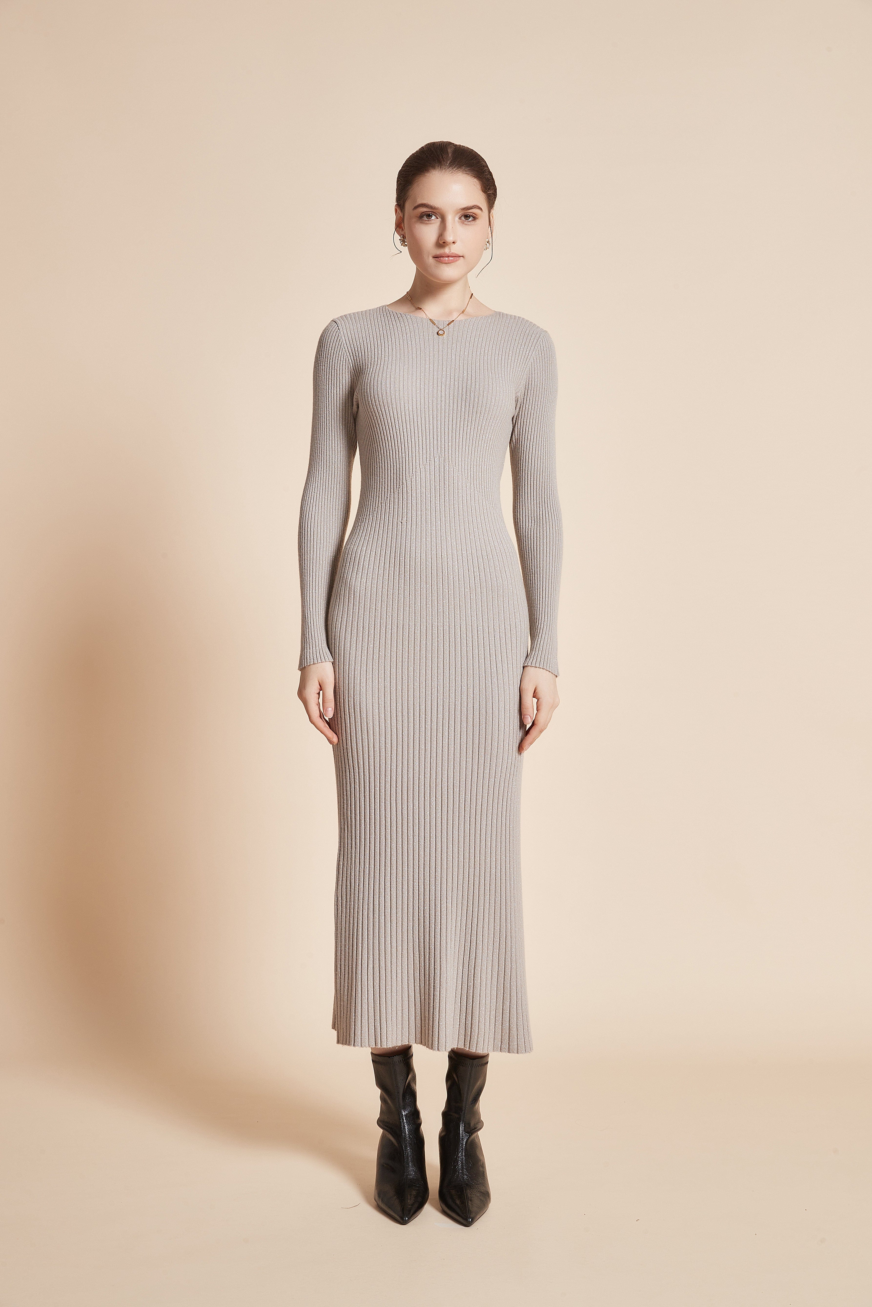 Long Sleeve Plain Dress