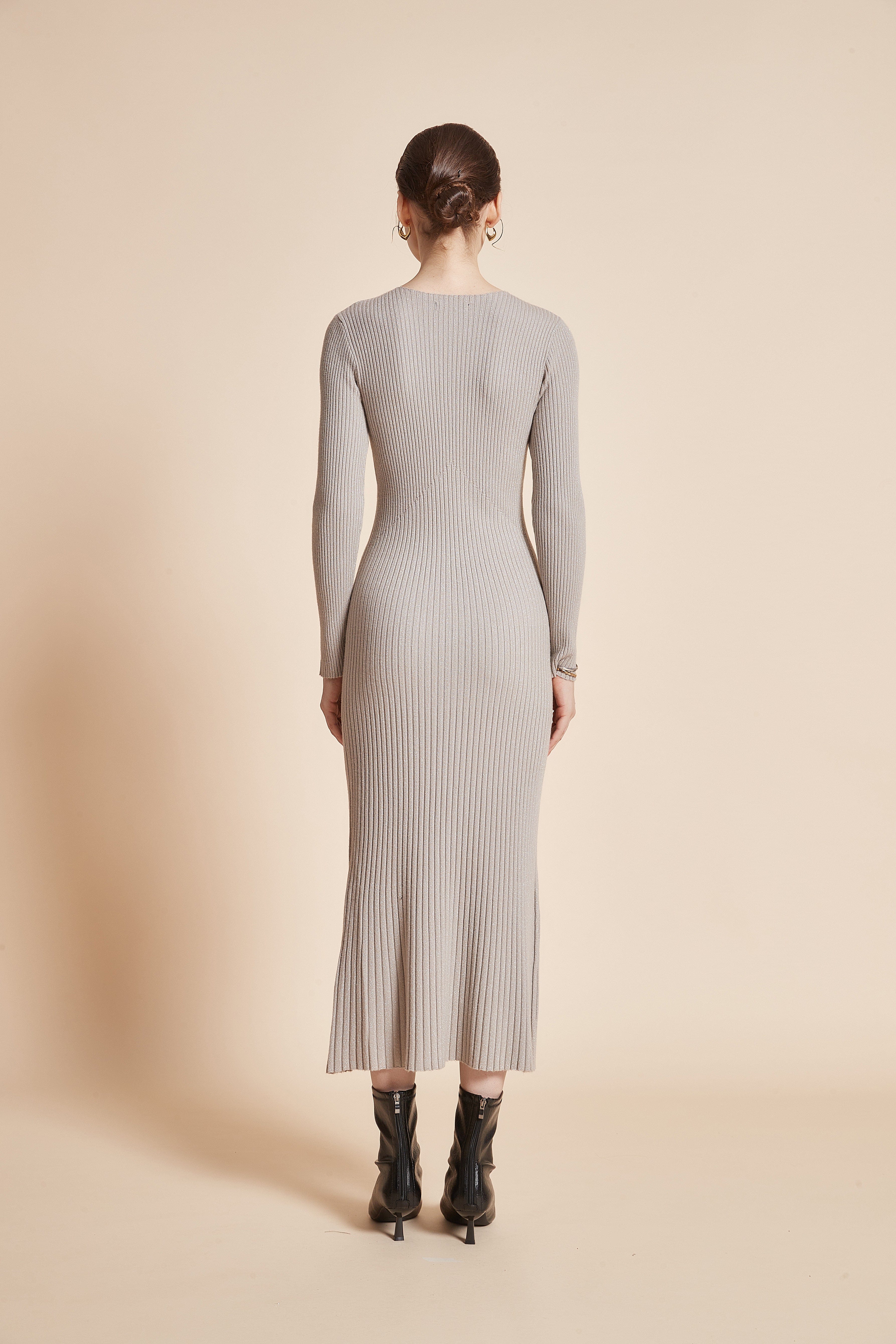 Long Sleeve Plain Dress