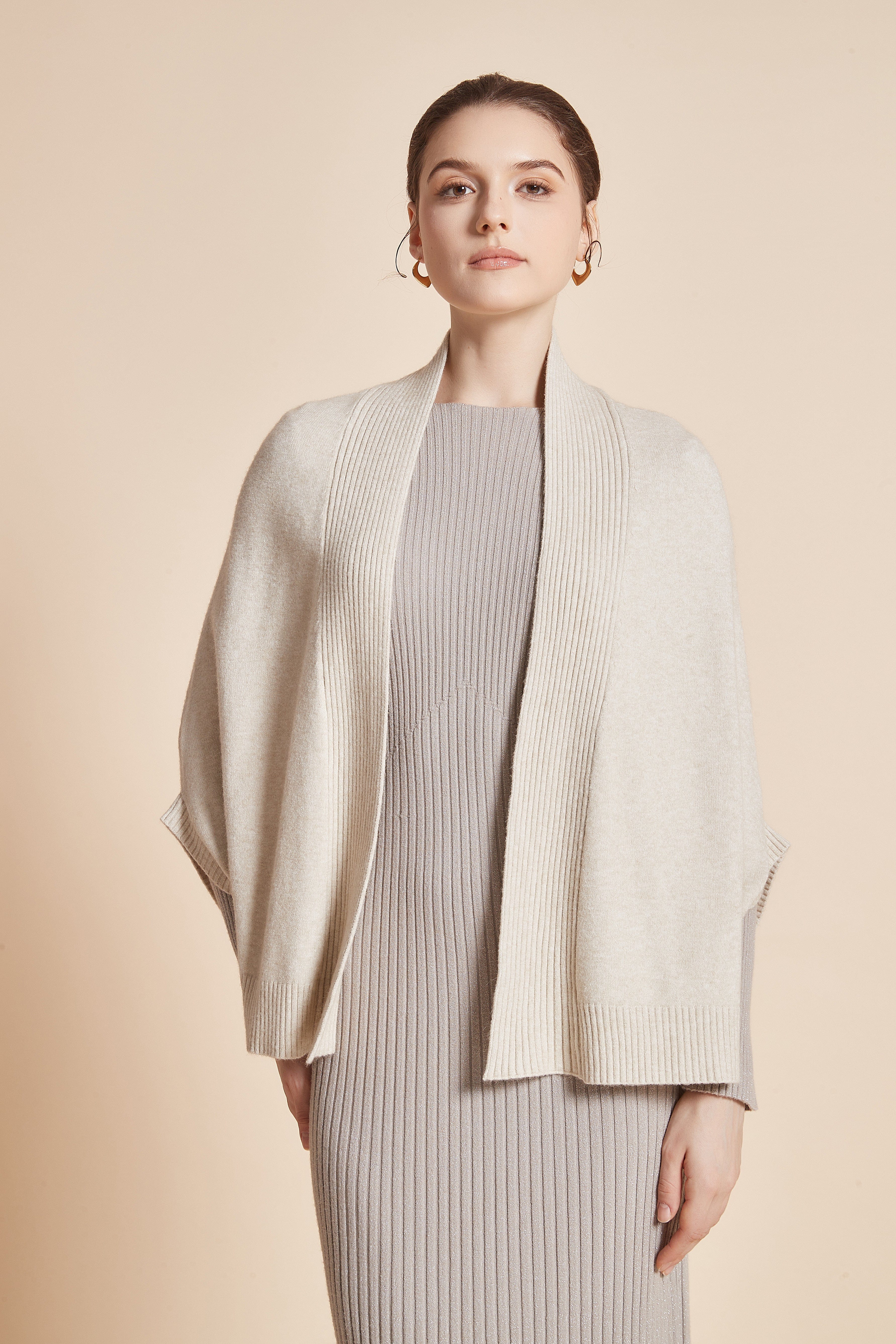 Plain Open-Front Jacket With 3/4 Sleeves