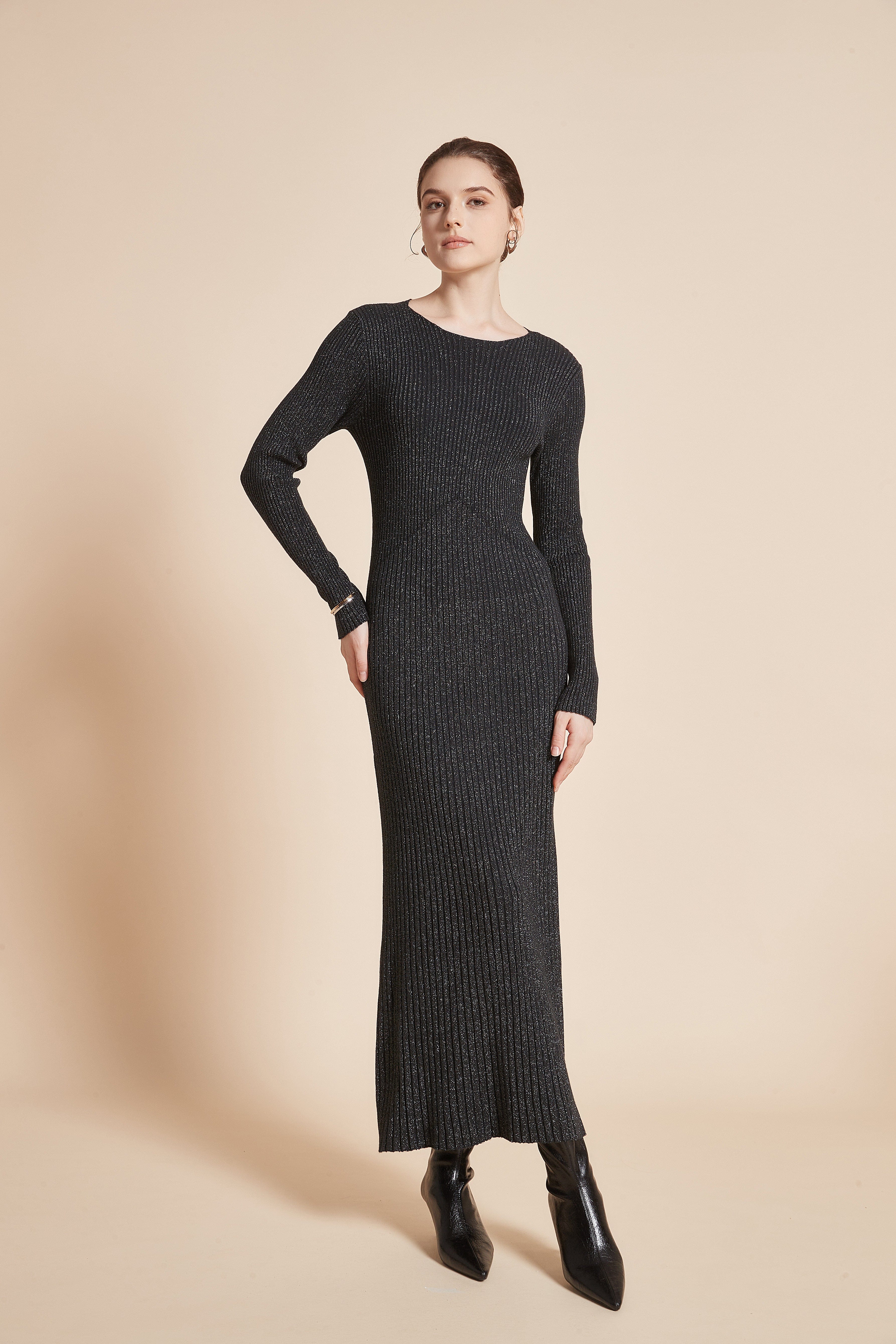 Long Sleeve Plain Dress