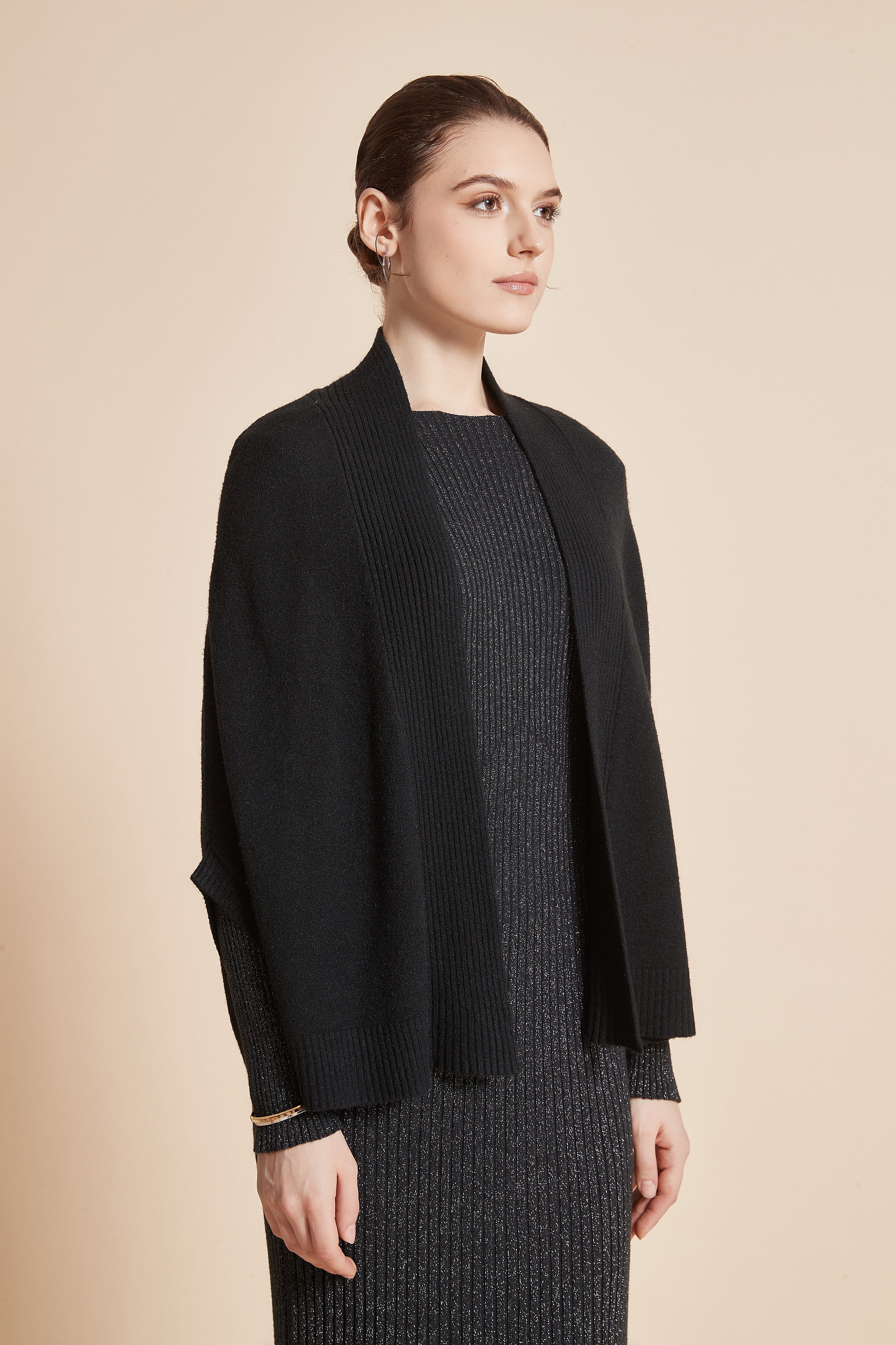 Plain Jacket, 3/4 Sleeve, Open Front