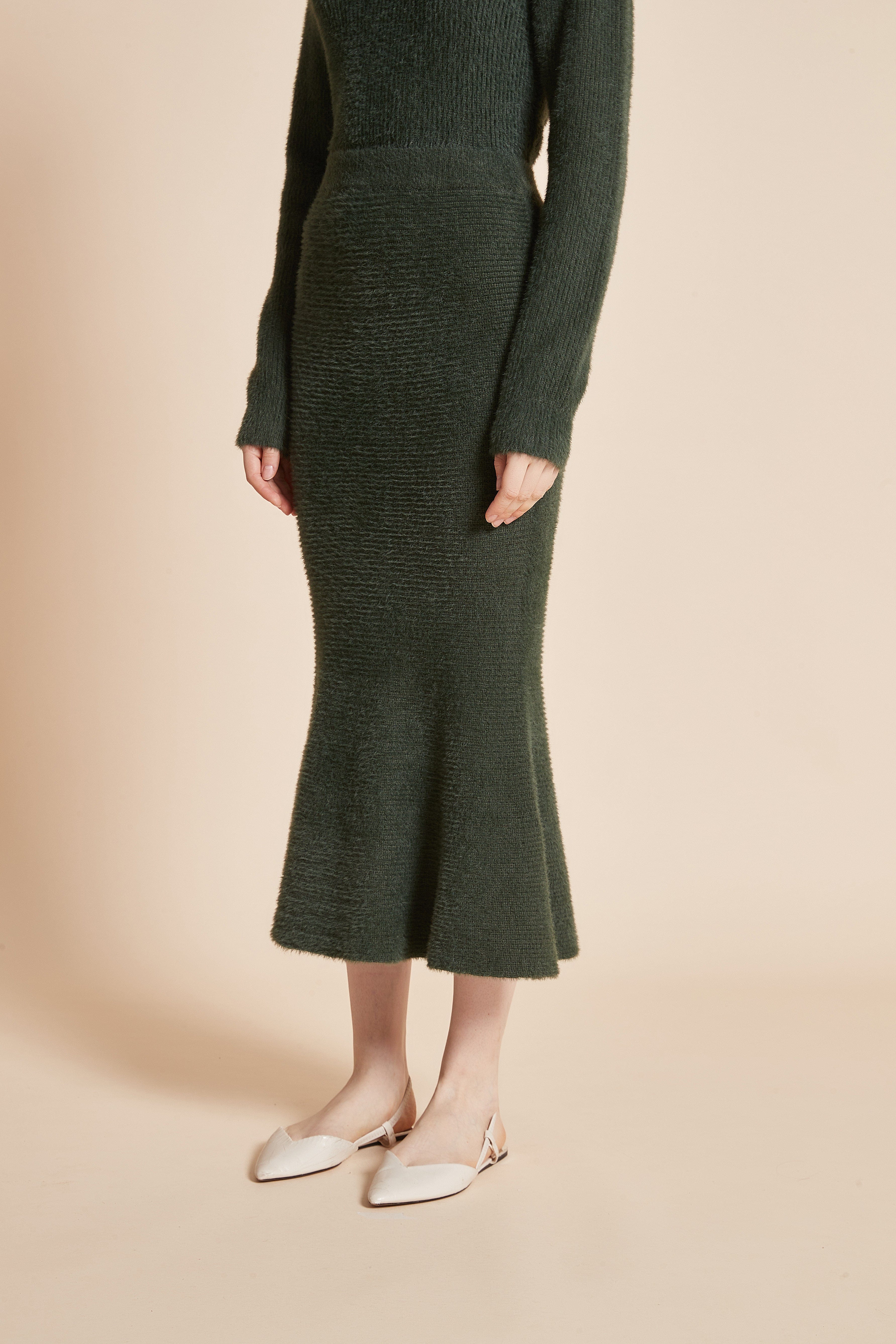 Midi Skirt With Ruffled Cut