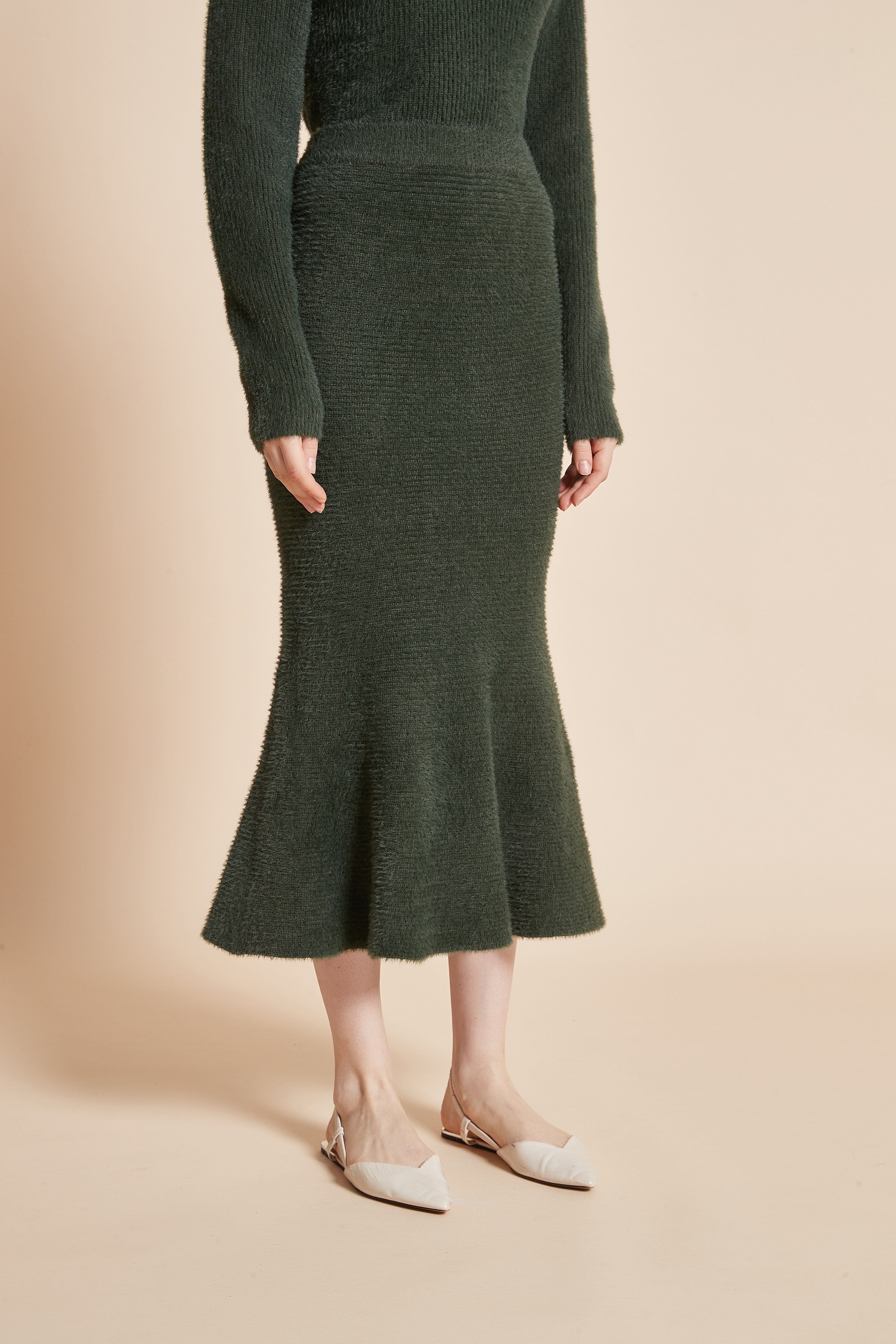 Midi Skirt With Ruffled Cut