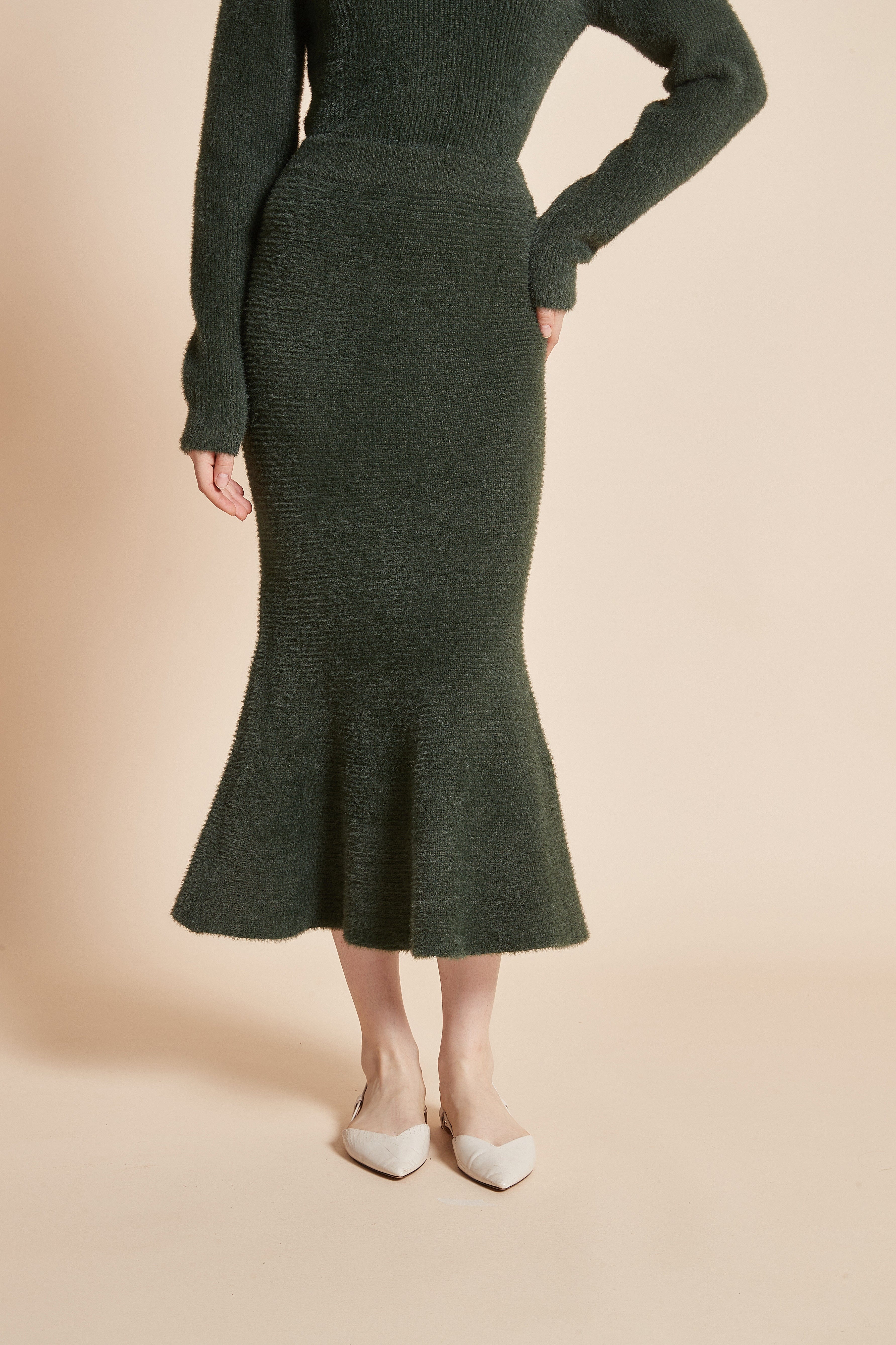Midi Skirt With Ruffled Cut