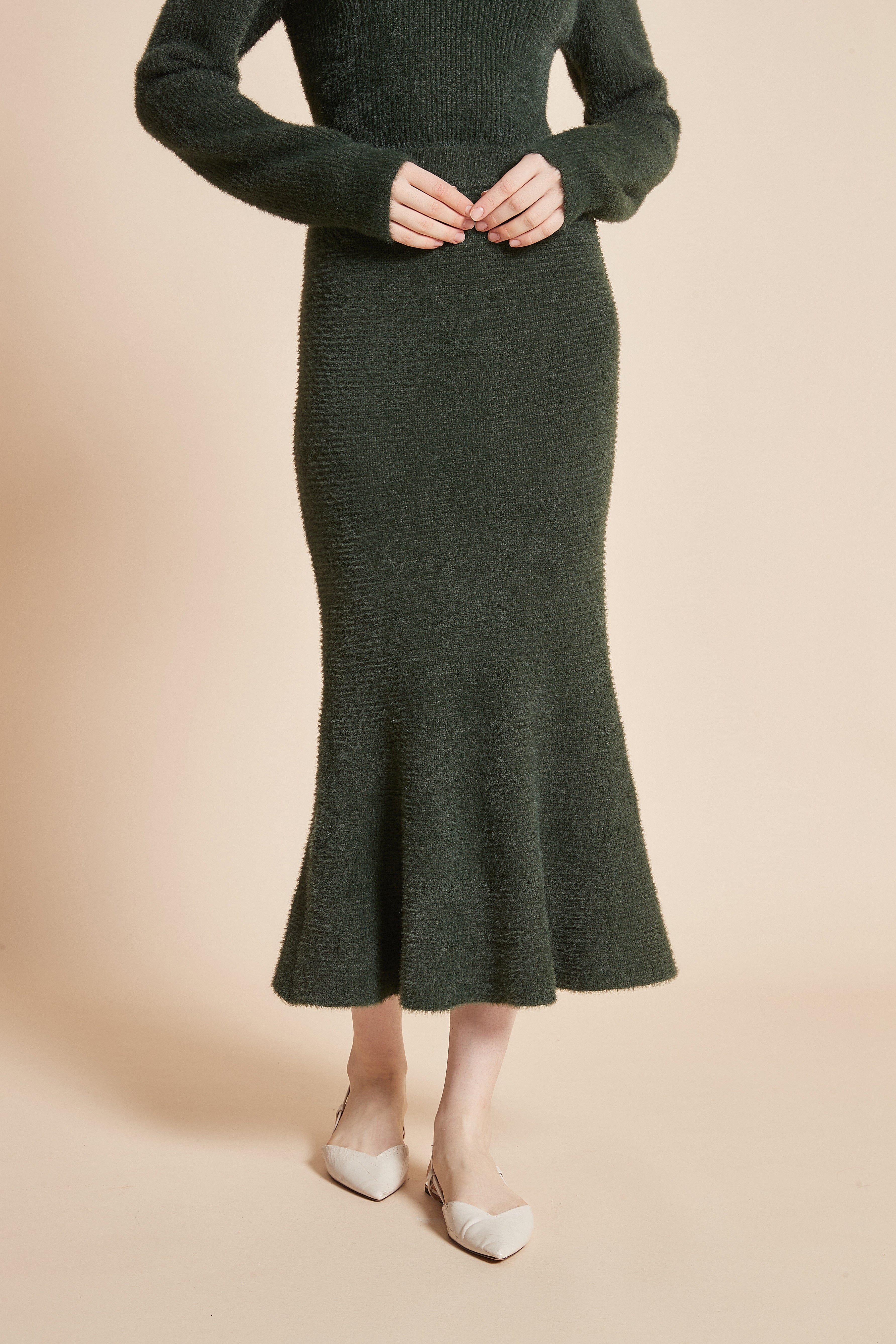 Midi Skirt With Ruffled Cut