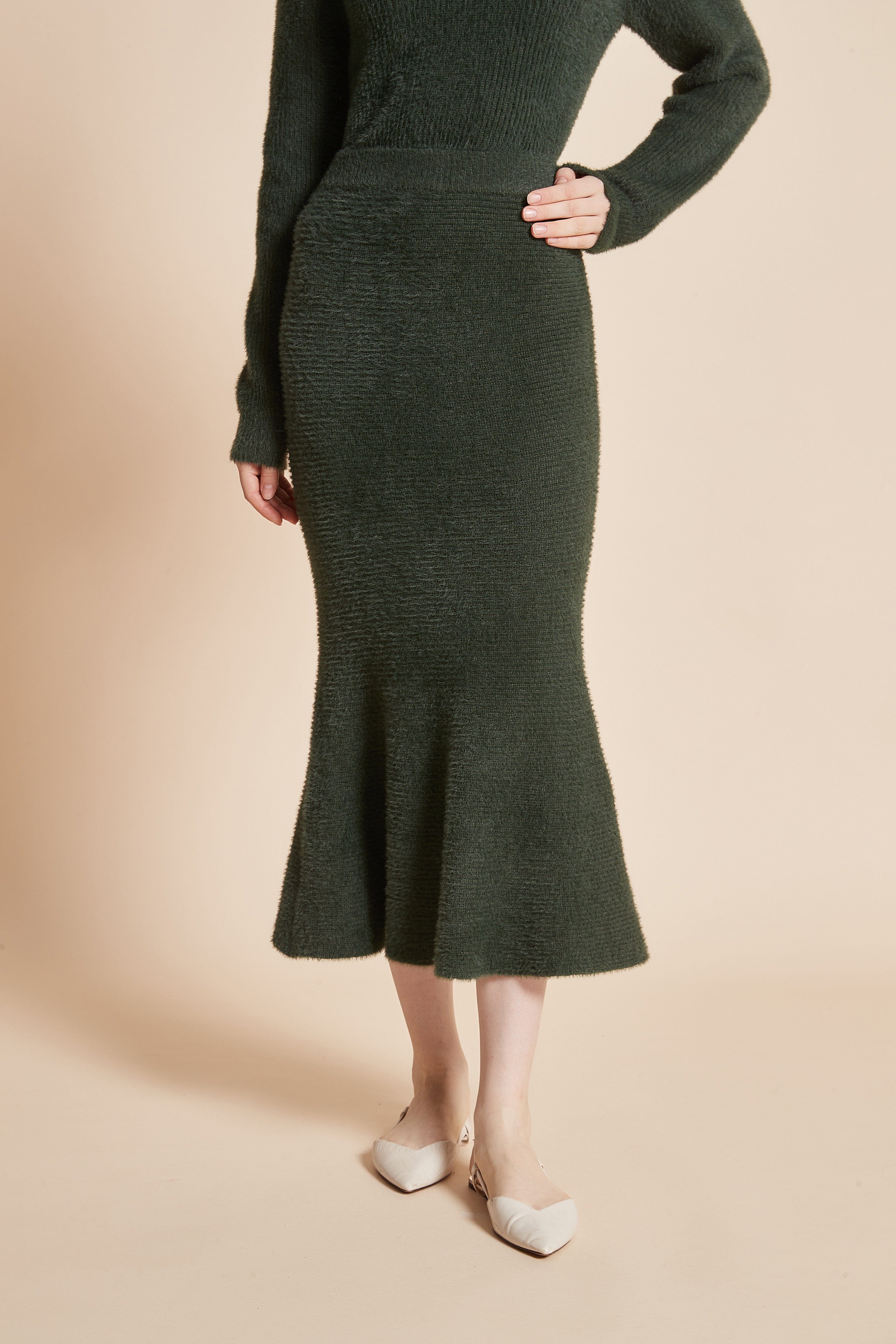 Midi Skirt With Ruffled Cut