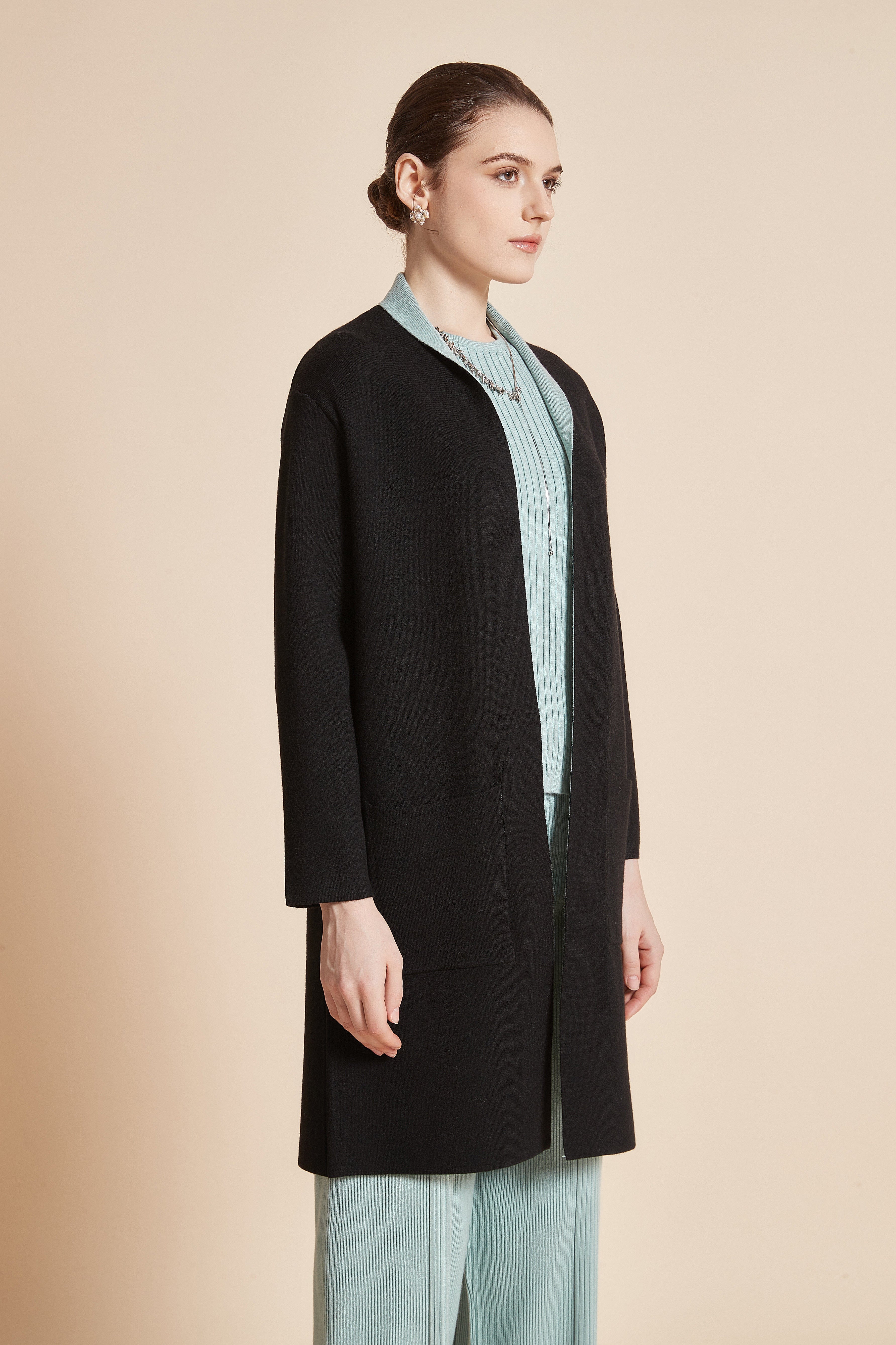 Long Jacket with Pockets and Long Sleeves