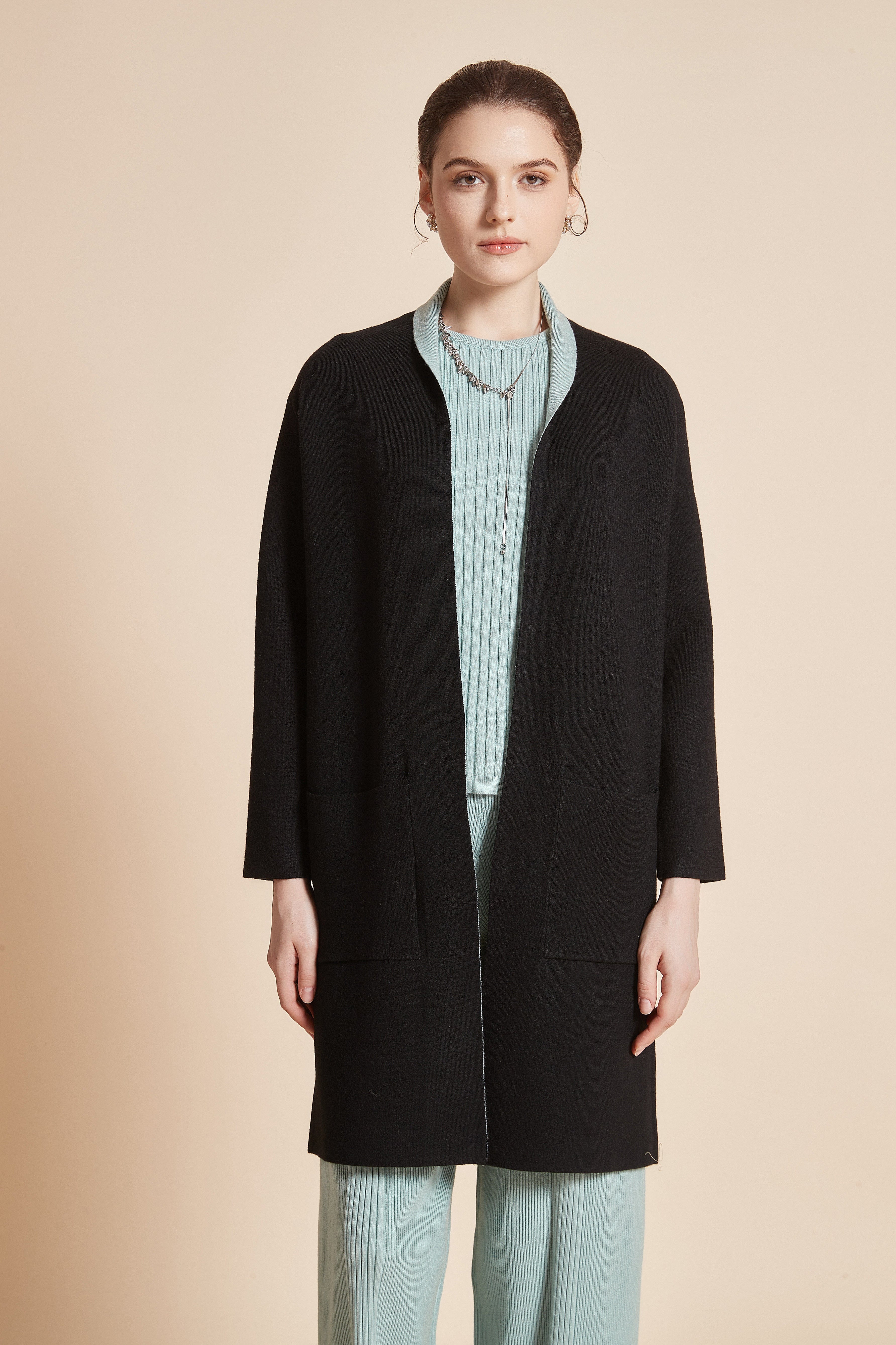 Long Jacket with Pockets and Long Sleeves