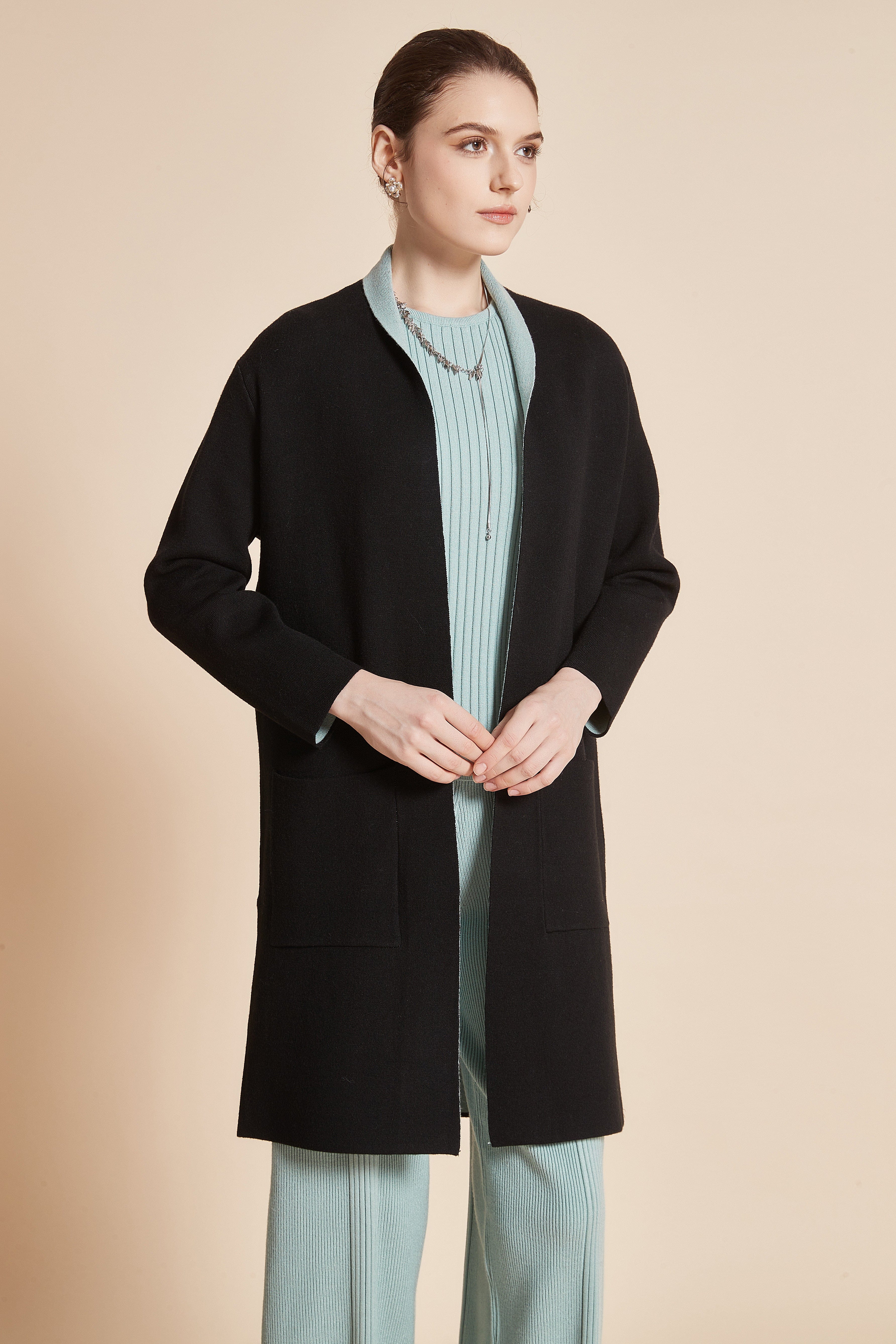 Long Jacket with Pockets and Long Sleeves