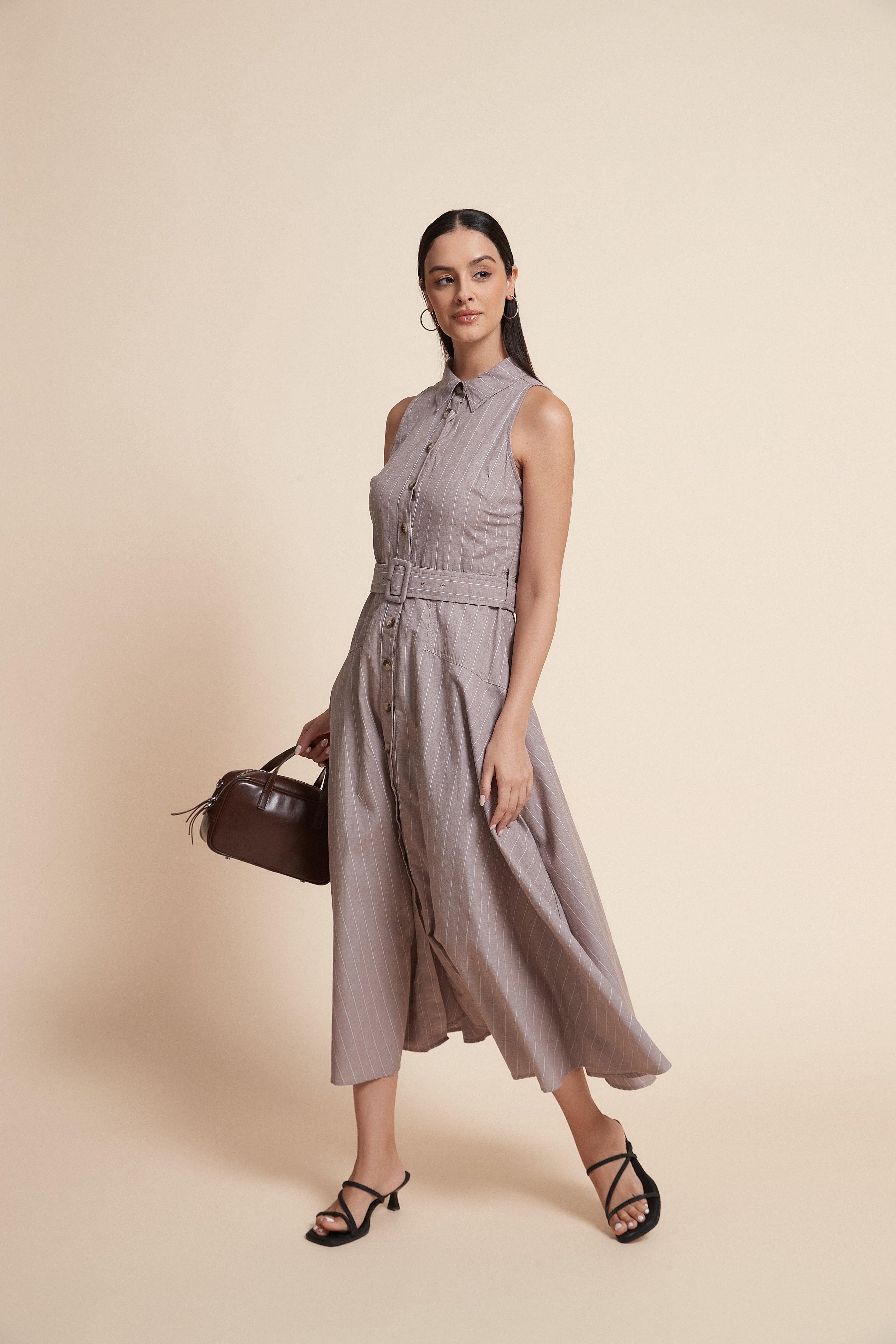 Sleeveless Wide-Leg Midi Dress