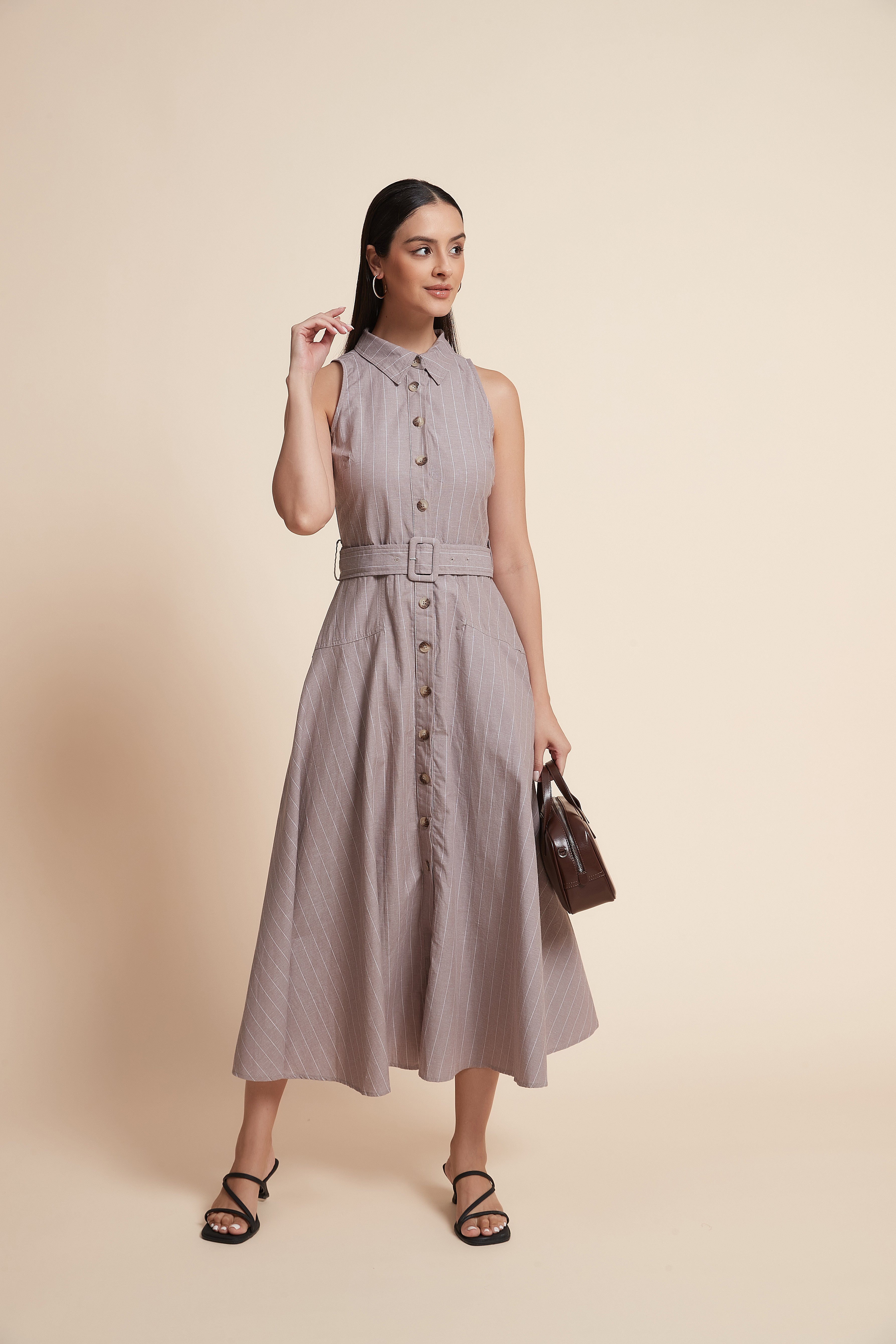 Sleeveless Wide-Leg Midi Dress