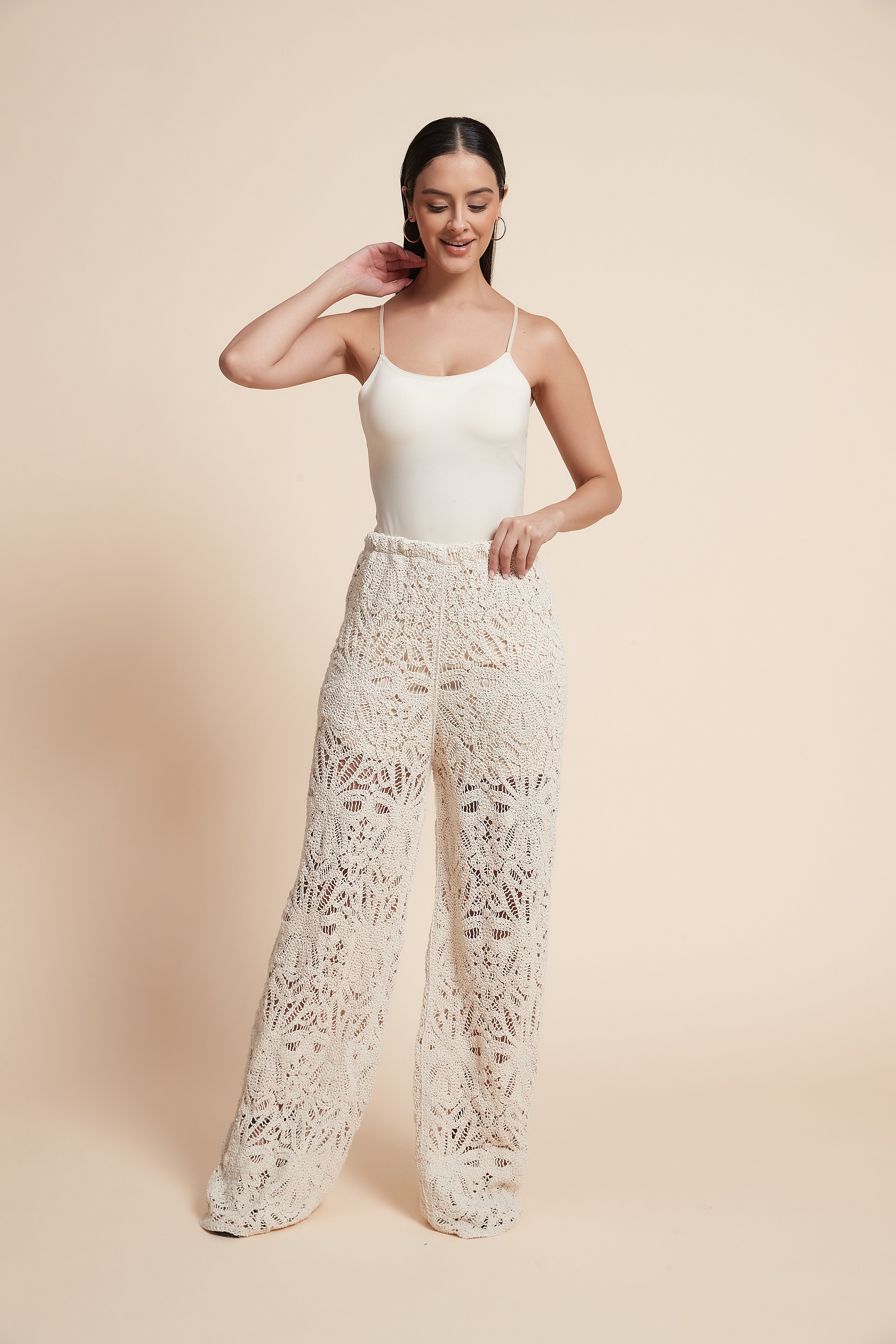 Wide-Leg Patterned Maxi Pants