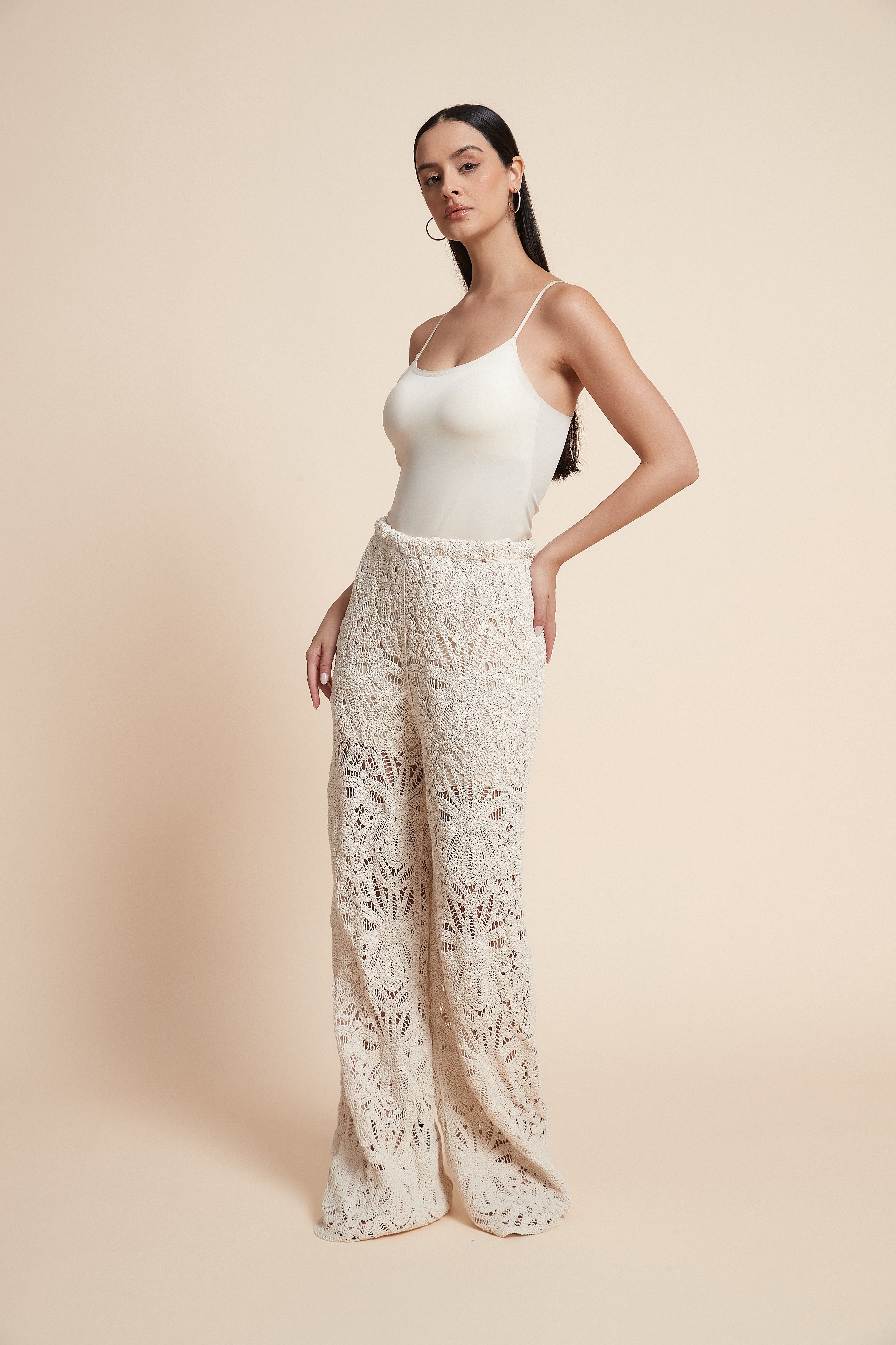 Wide-Leg Patterned Maxi Pants