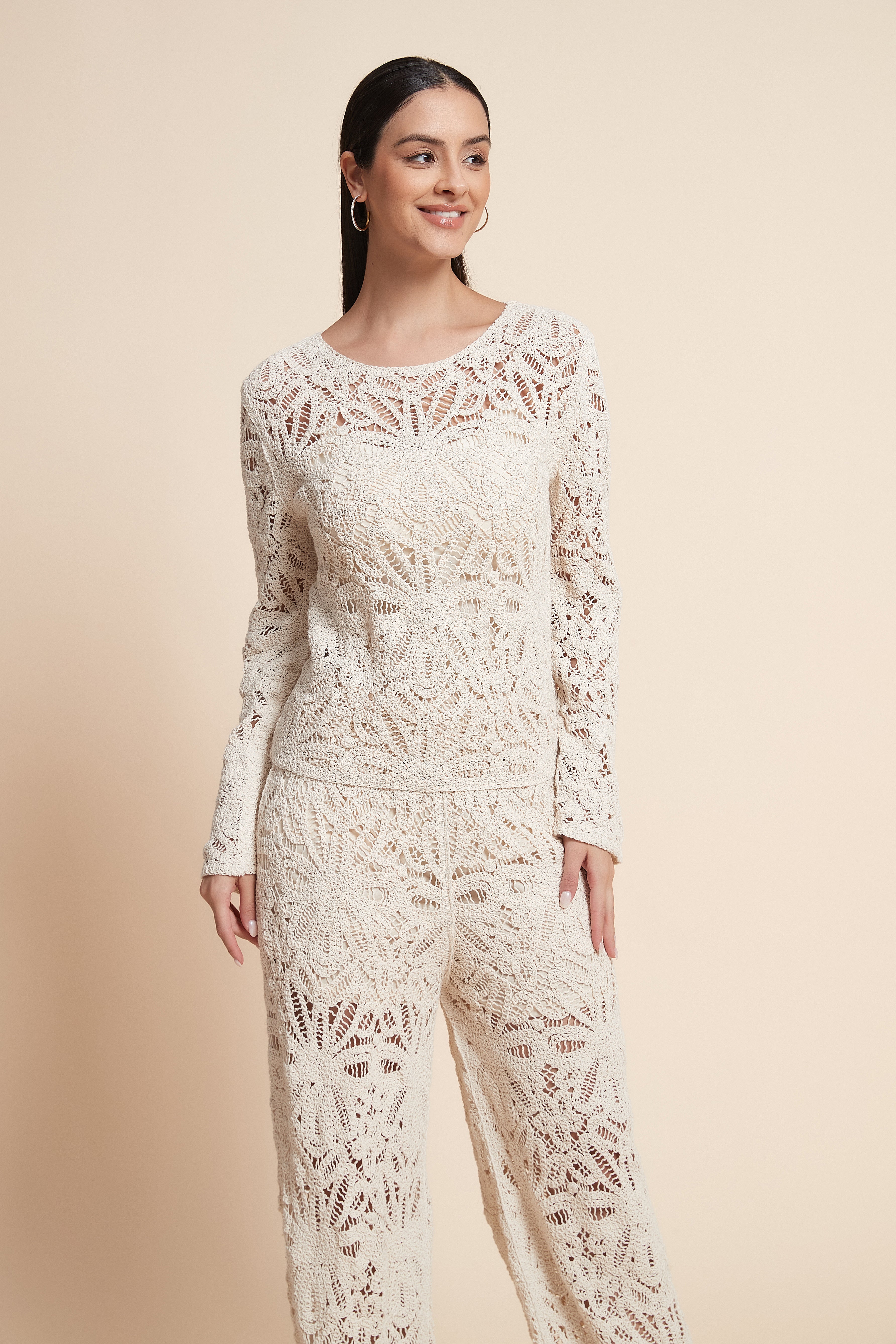 Embroidered Long-Sleeve Top