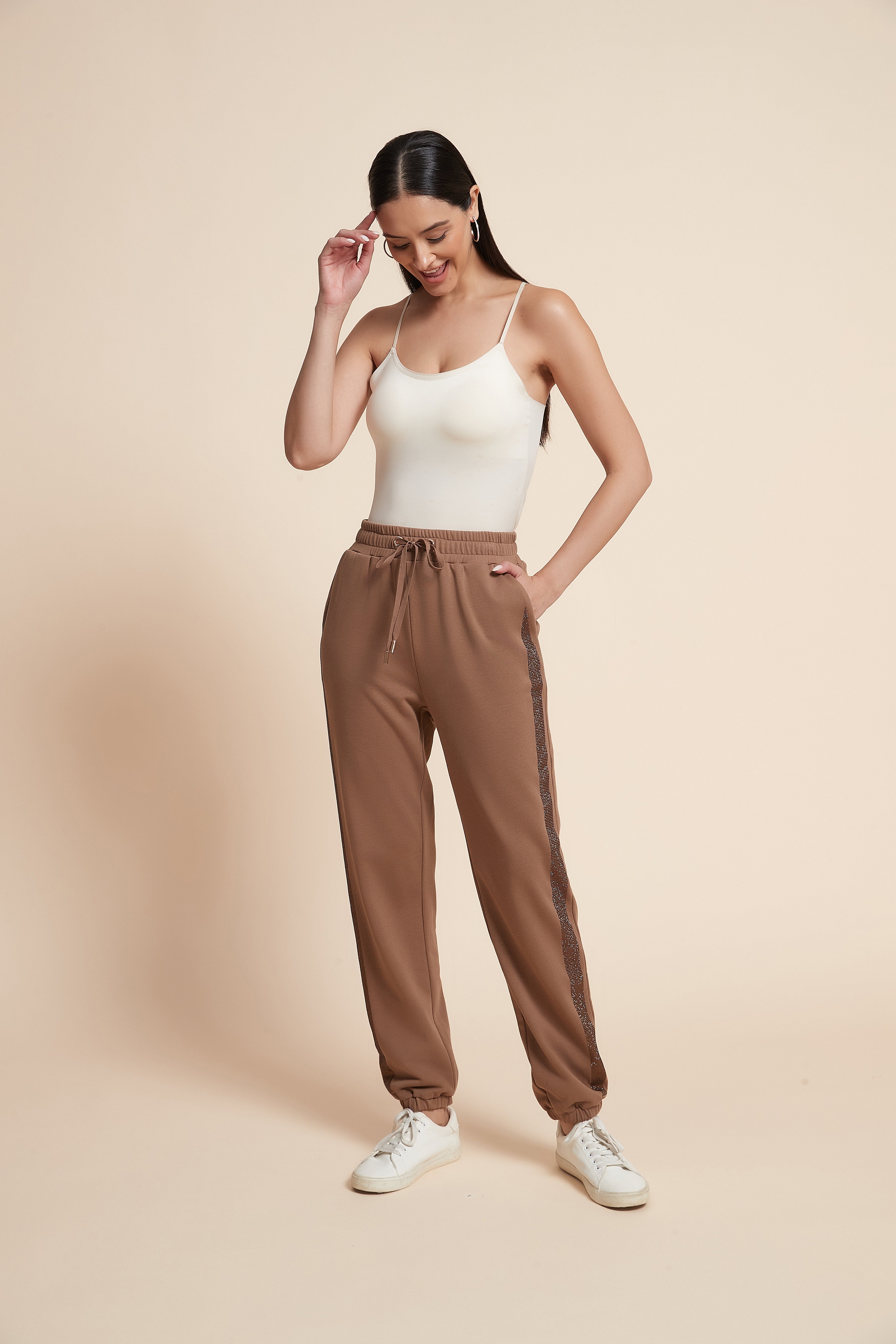 Plain Drawstring Maxi Pants