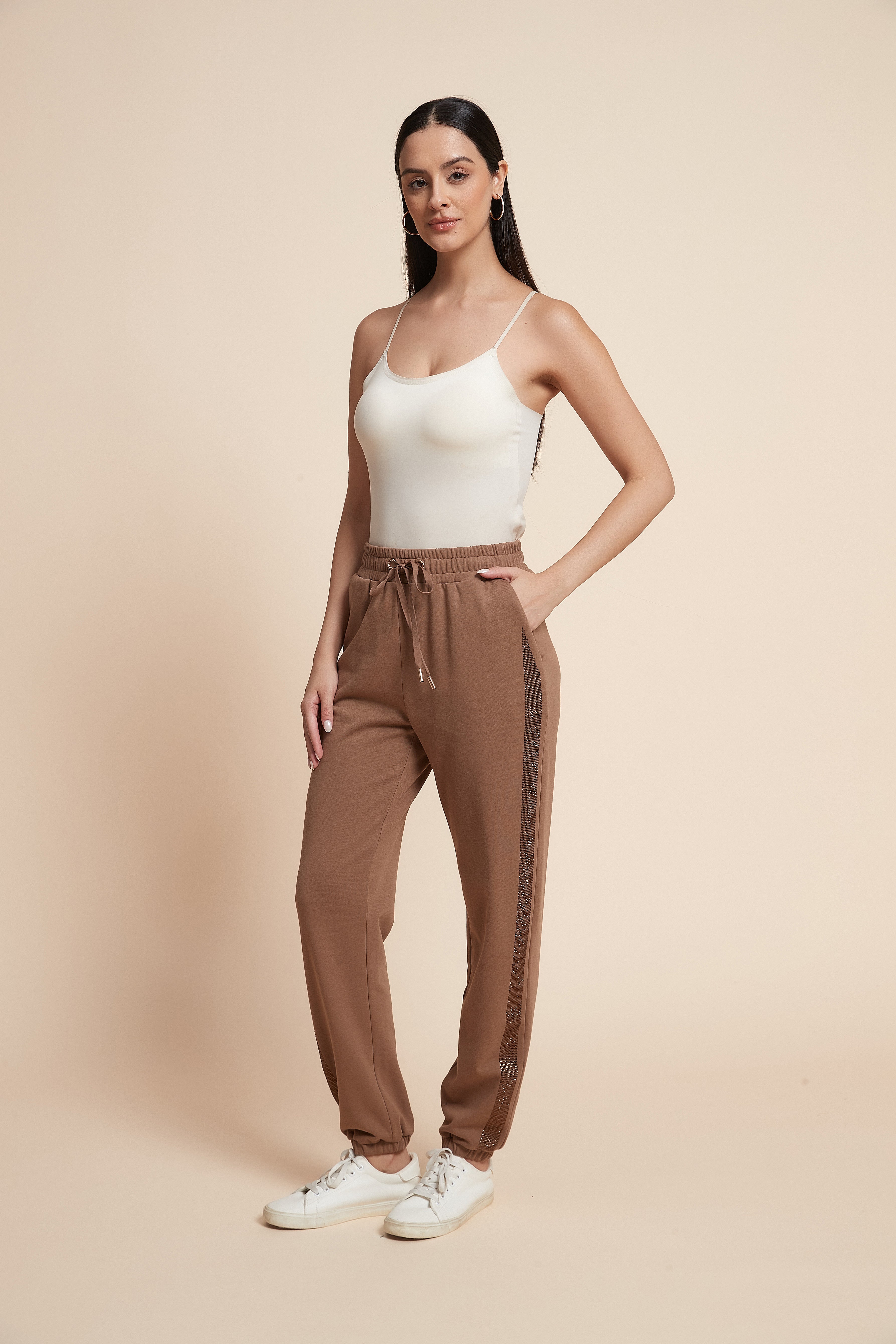 Plain Drawstring Maxi Pants