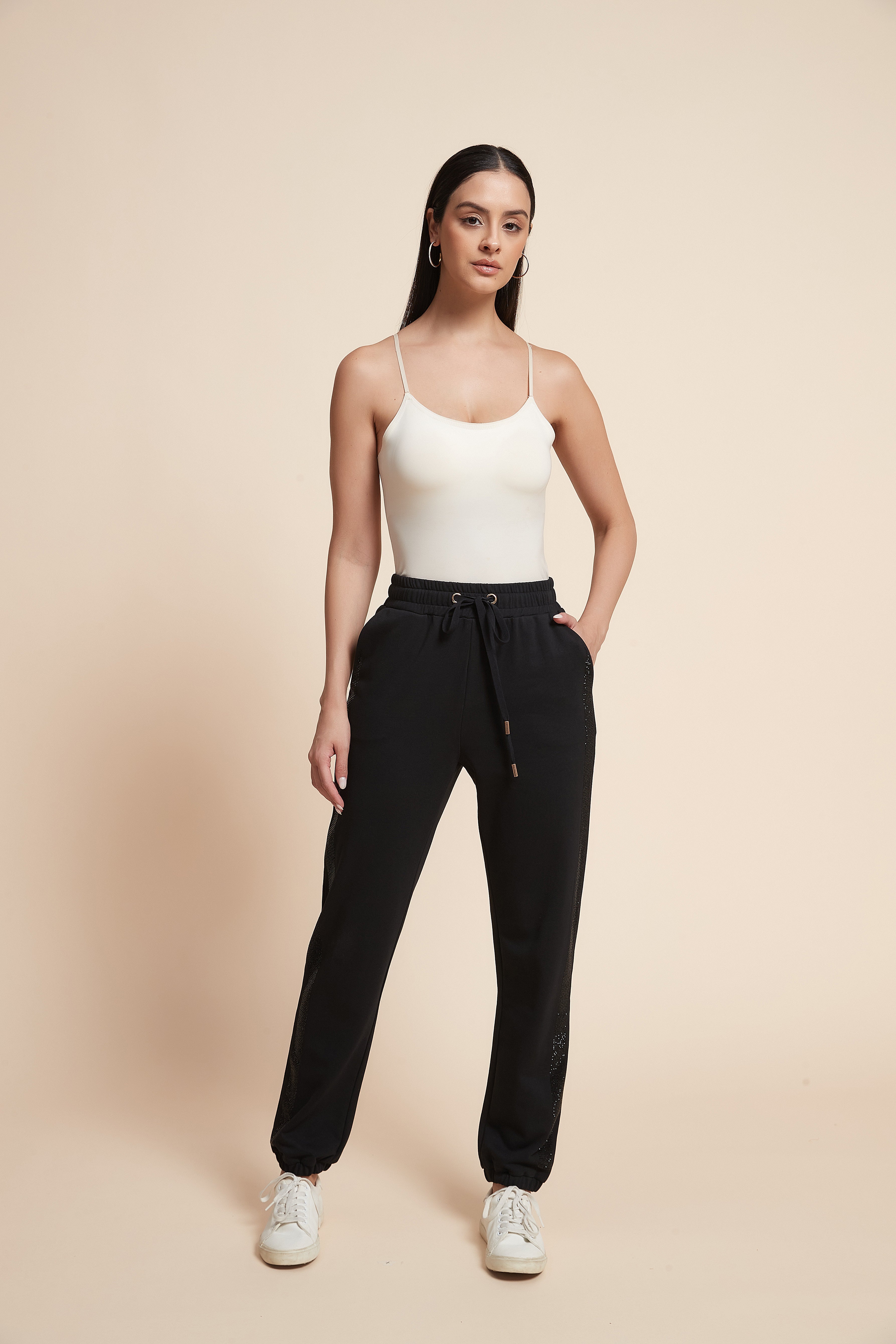 Plain Drawstring Maxi Pants