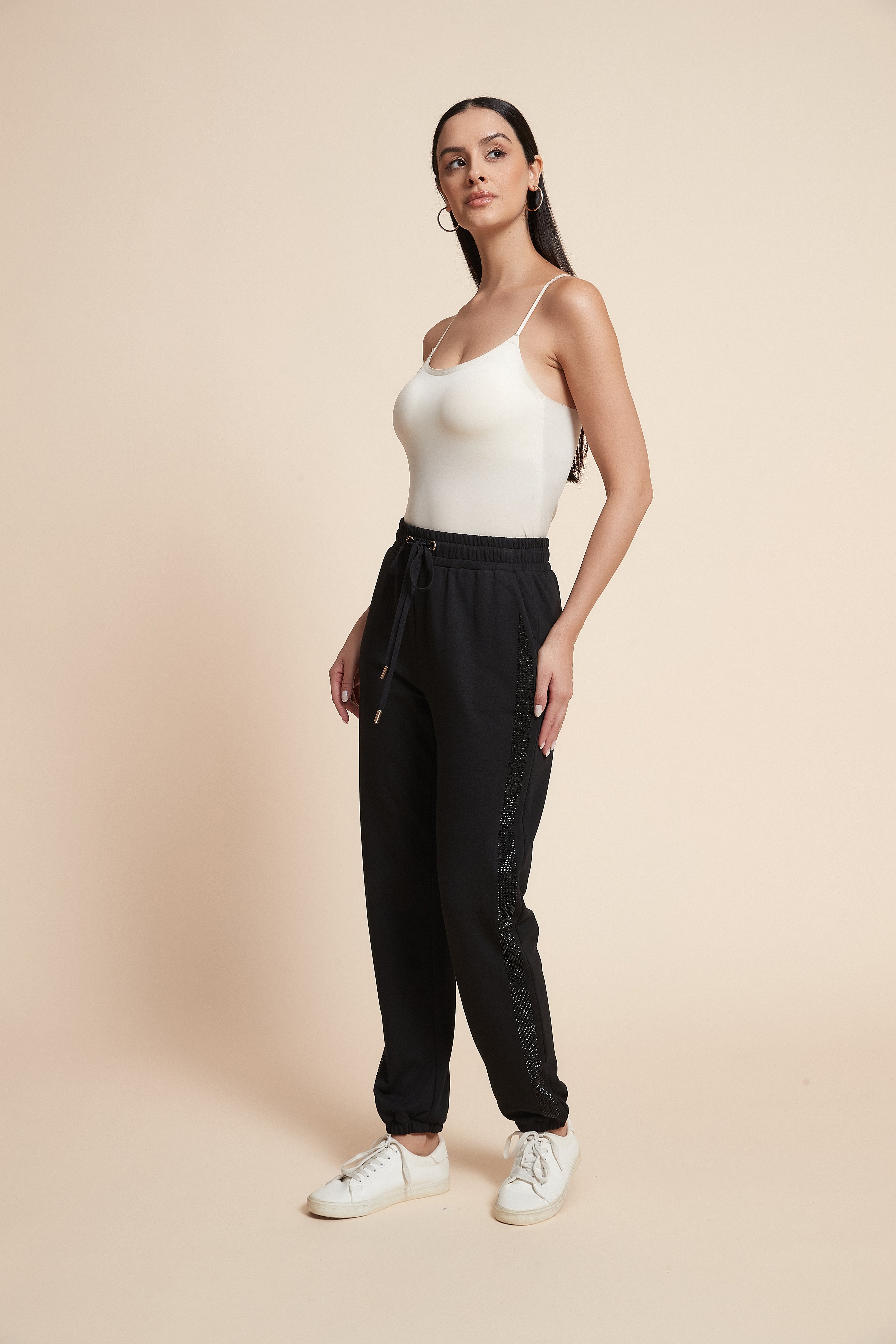 Plain Drawstring Maxi Pants