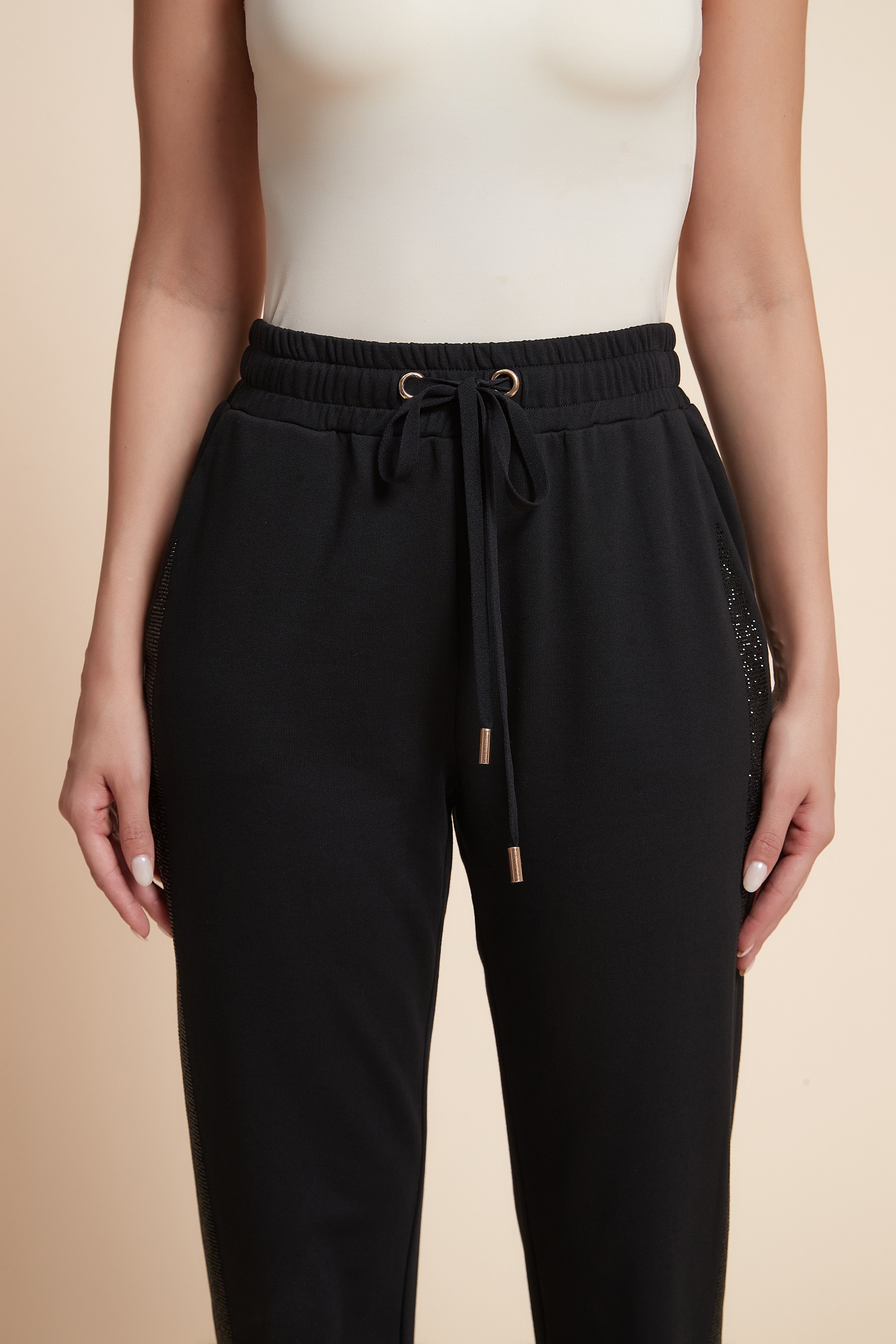 Plain Drawstring Maxi Pants