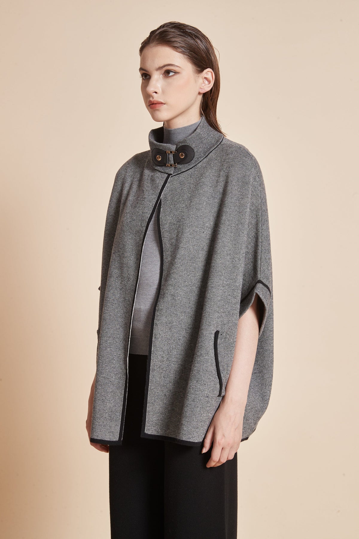 Open Half Sleeve Jacket With Front Pockets
