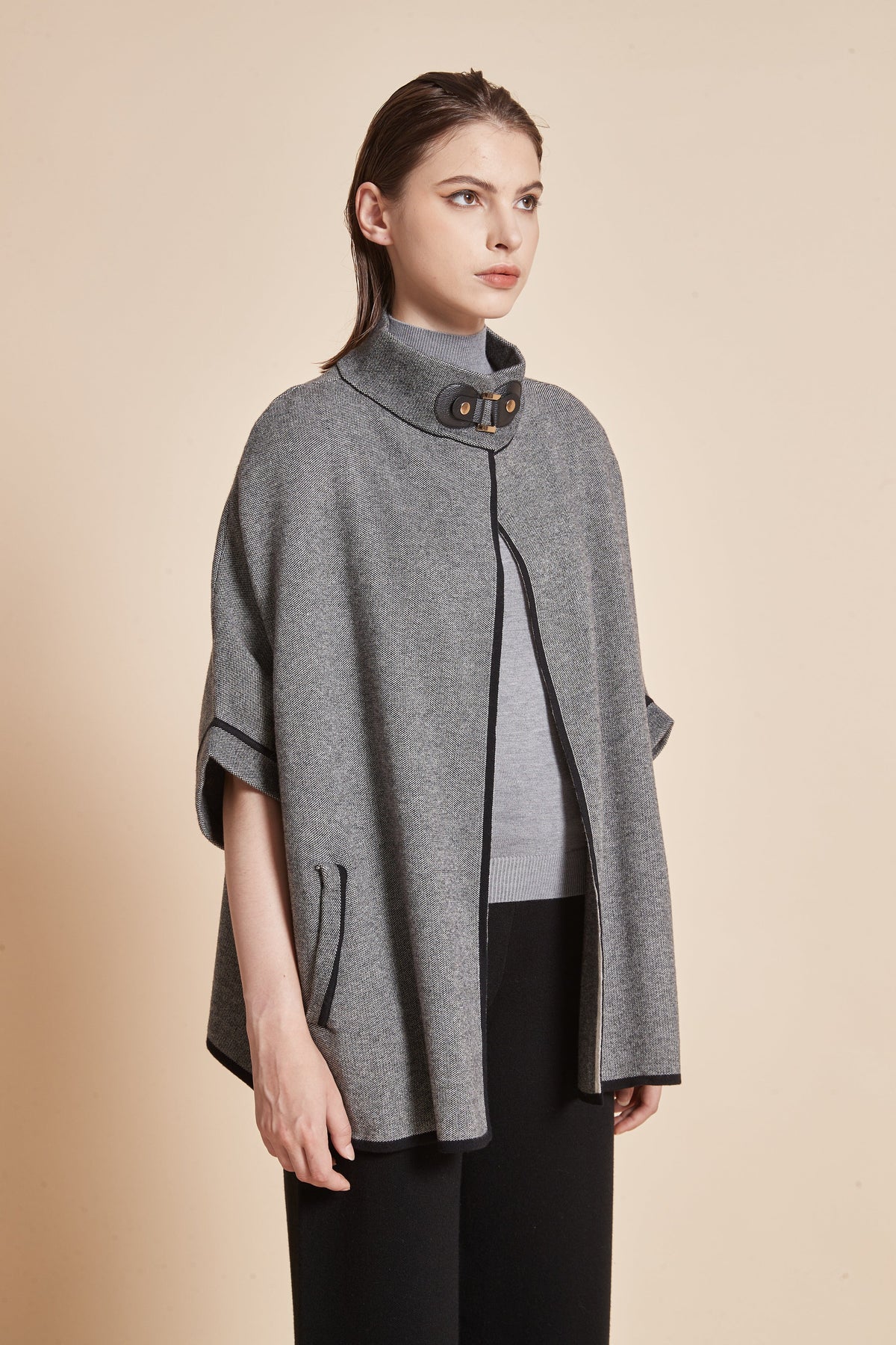 Open Half Sleeve Jacket With Front Pockets