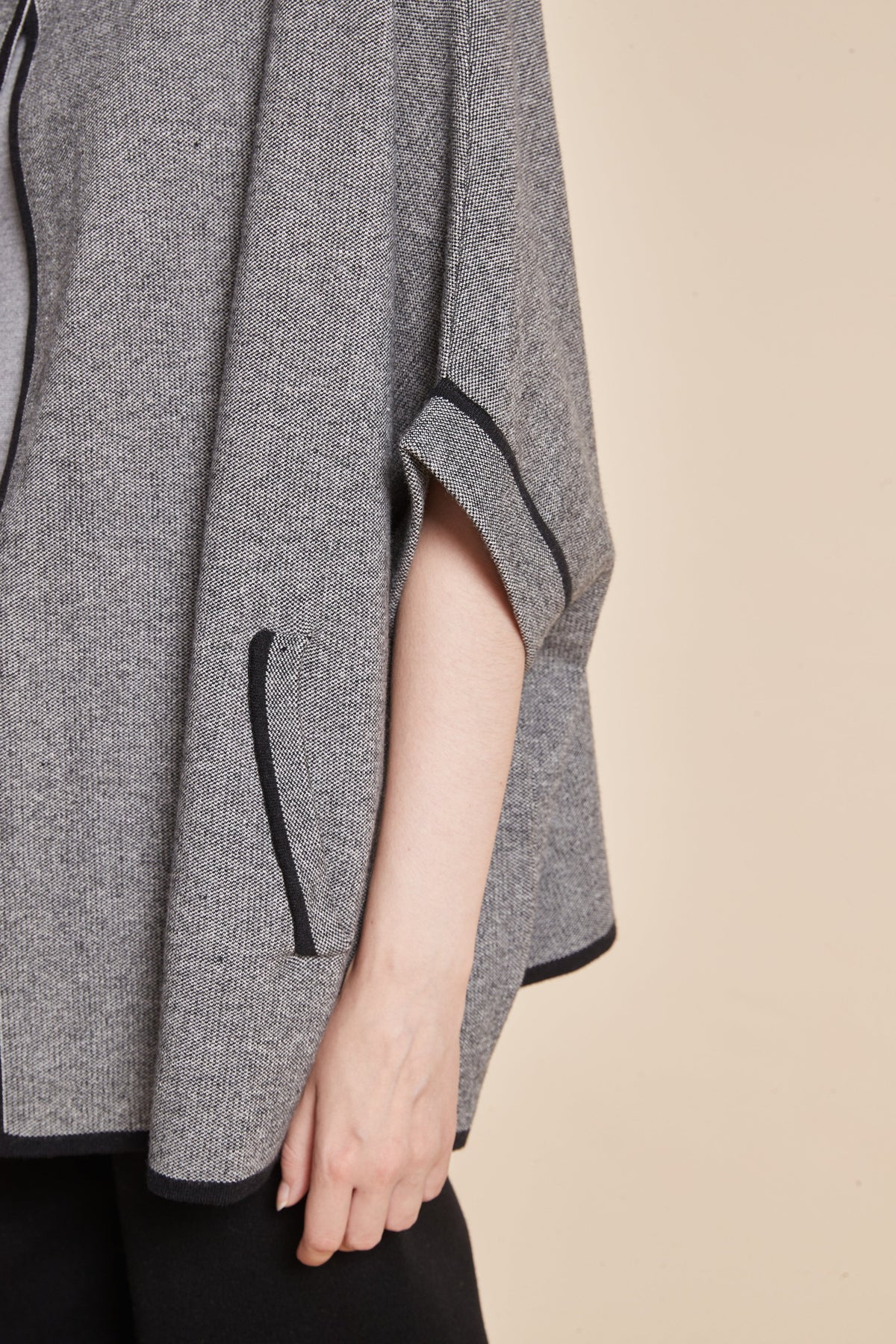 Open Half Sleeve Jacket With Front Pockets