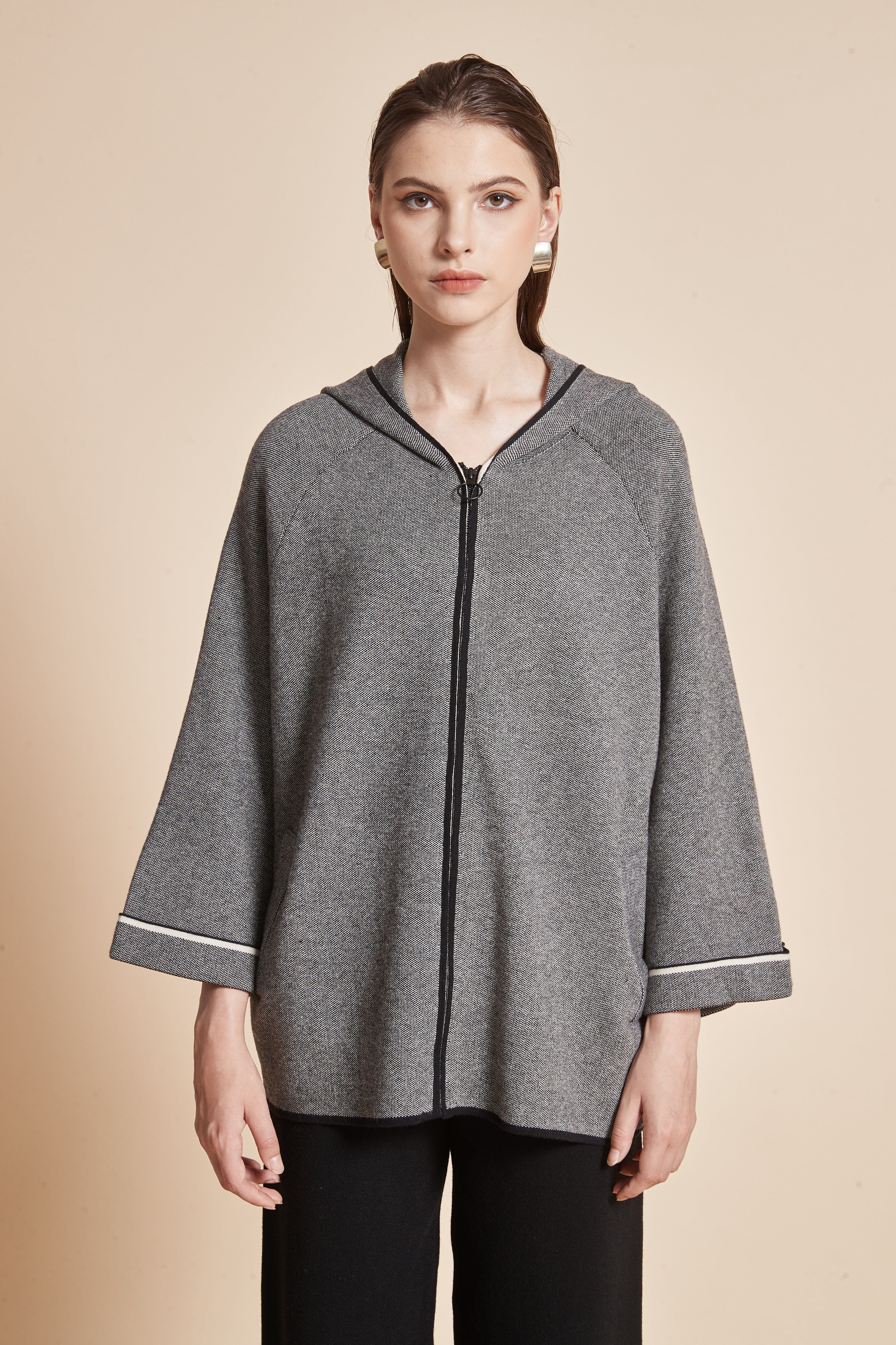 Winter Jacket With Long Sleeves And Front Zipper