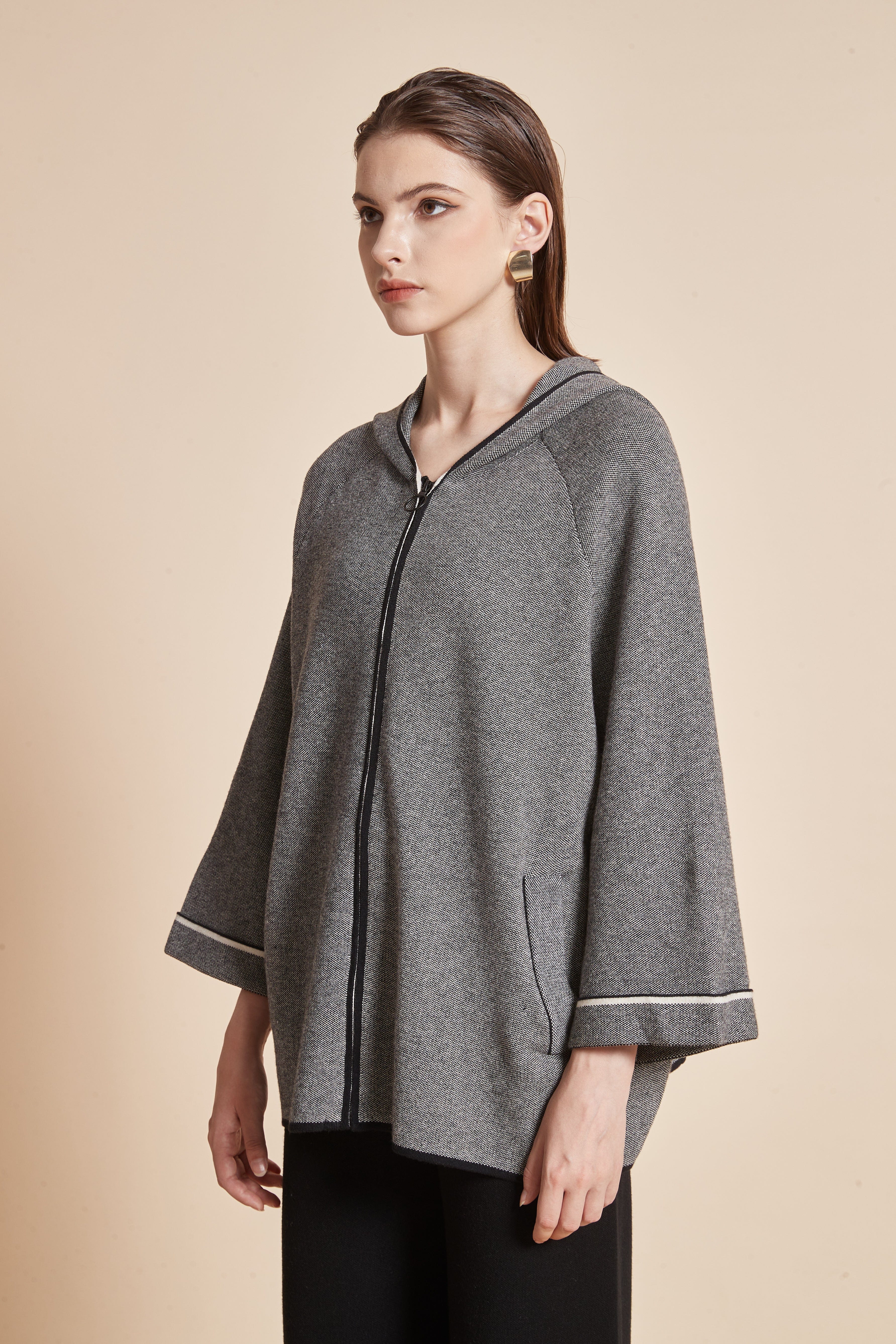 Winter Jacket With Long Sleeves And Front Zipper
