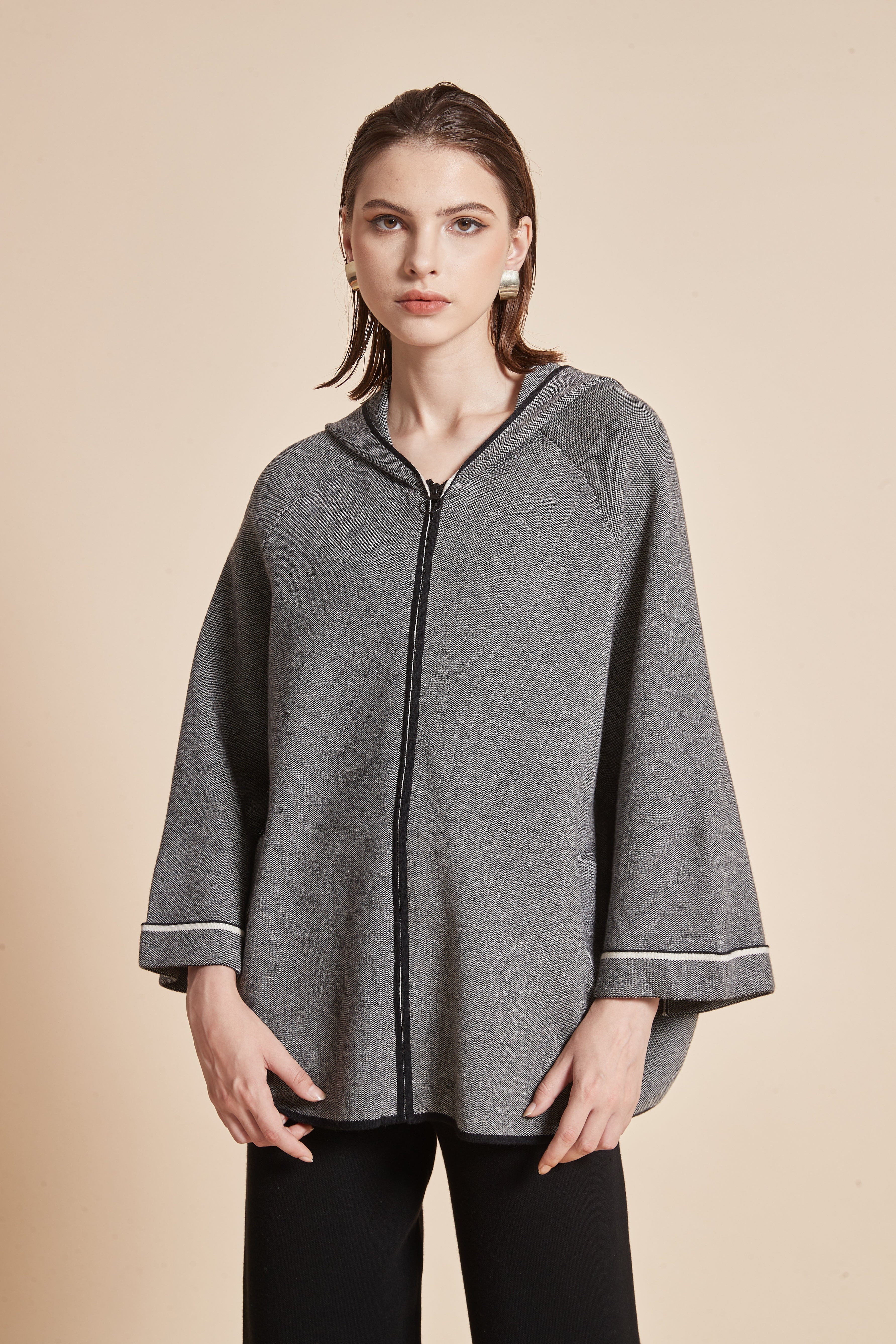 Winter Jacket With Long Sleeves And Front Zipper
