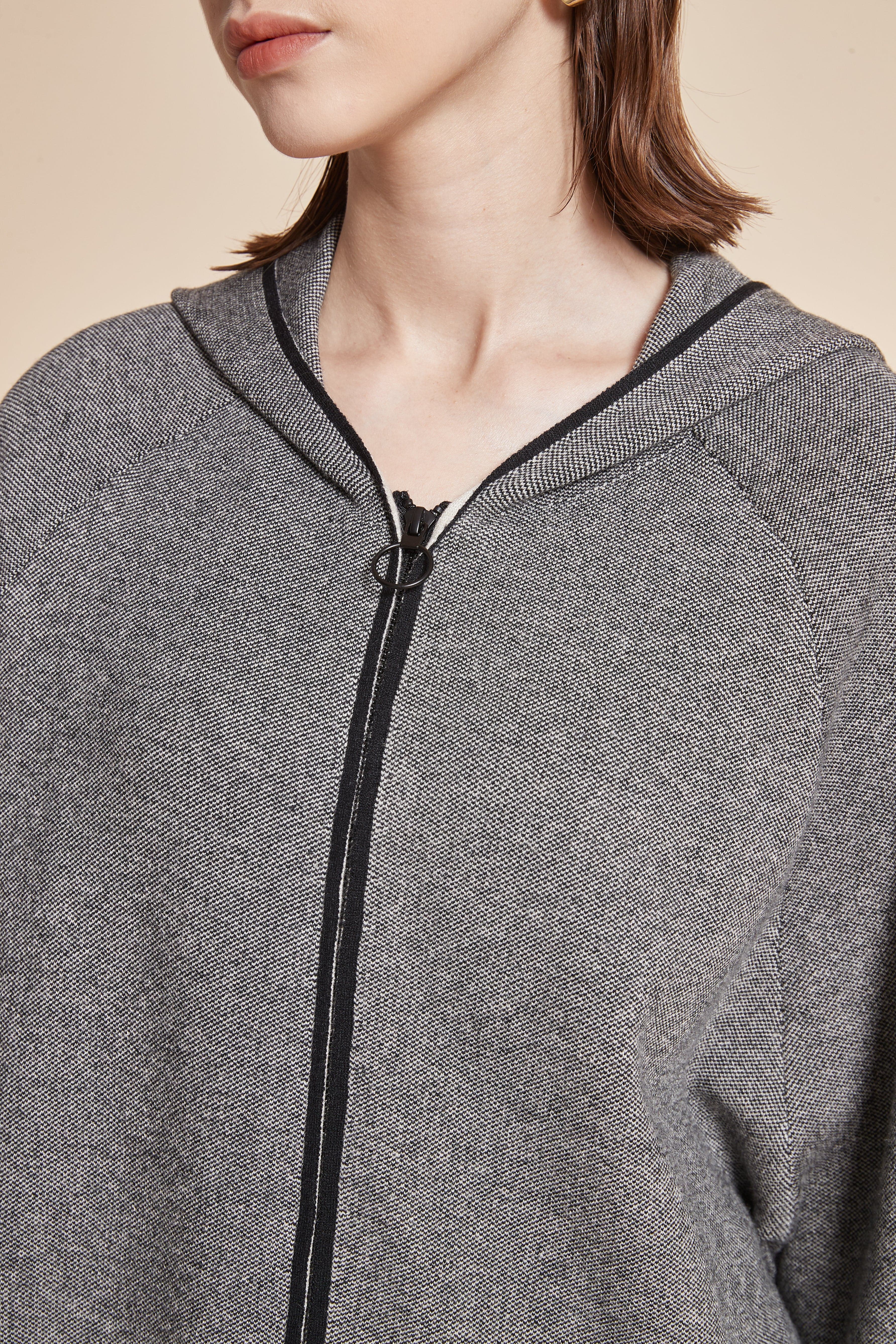 Winter Jacket With Long Sleeves And Front Zipper