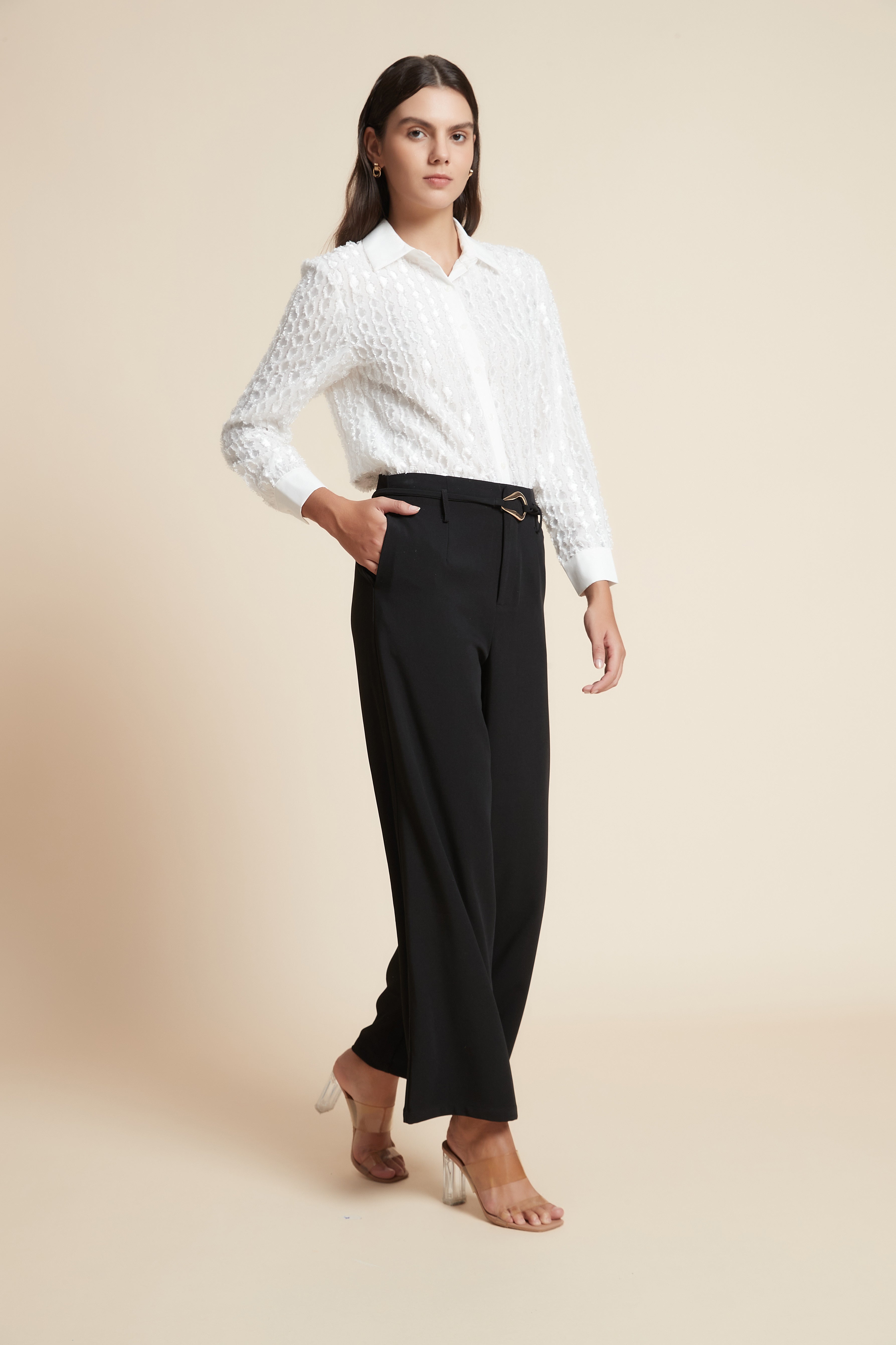 Wide Leg Plain Pants