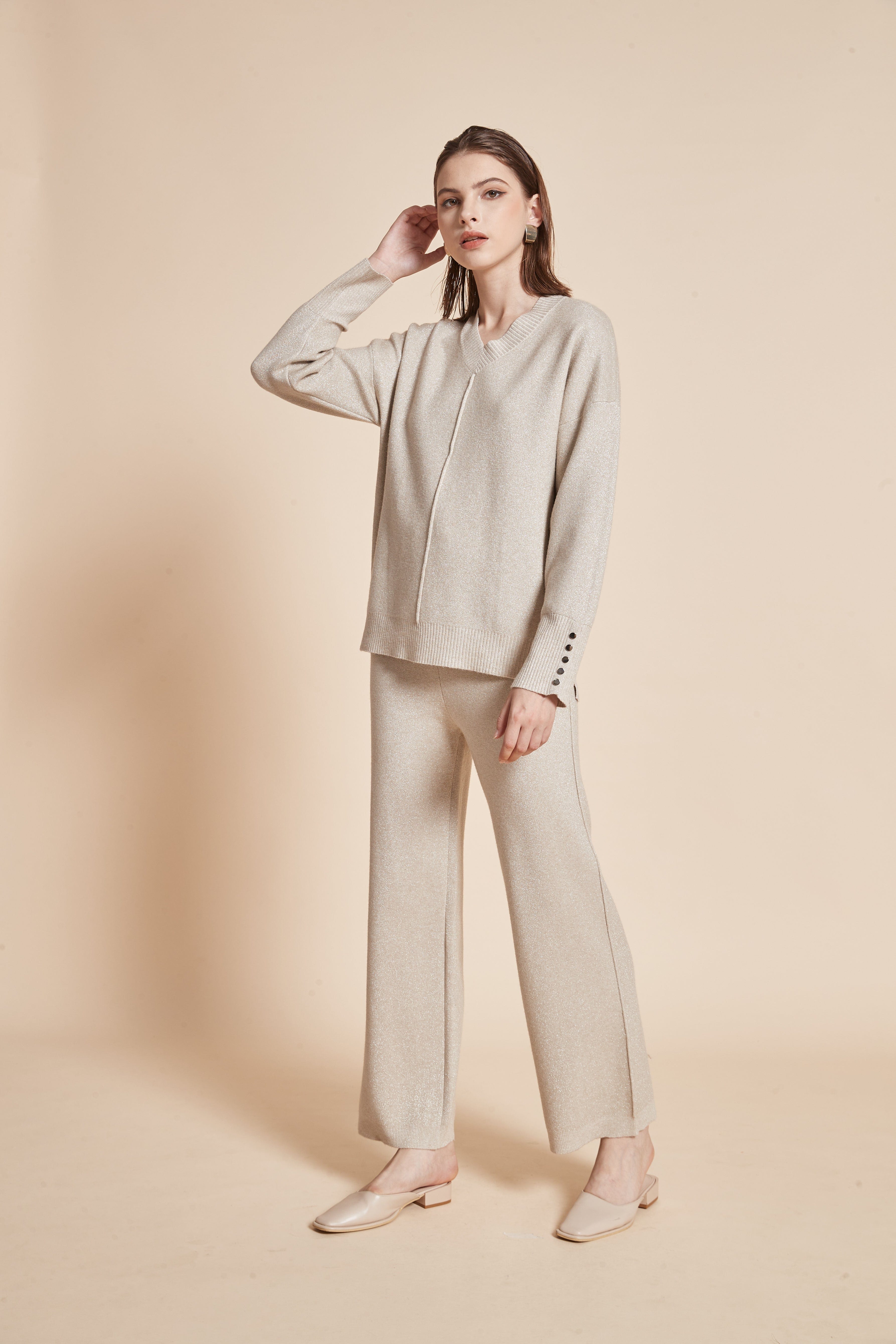 Long Plain Blouse With Long Sleeves