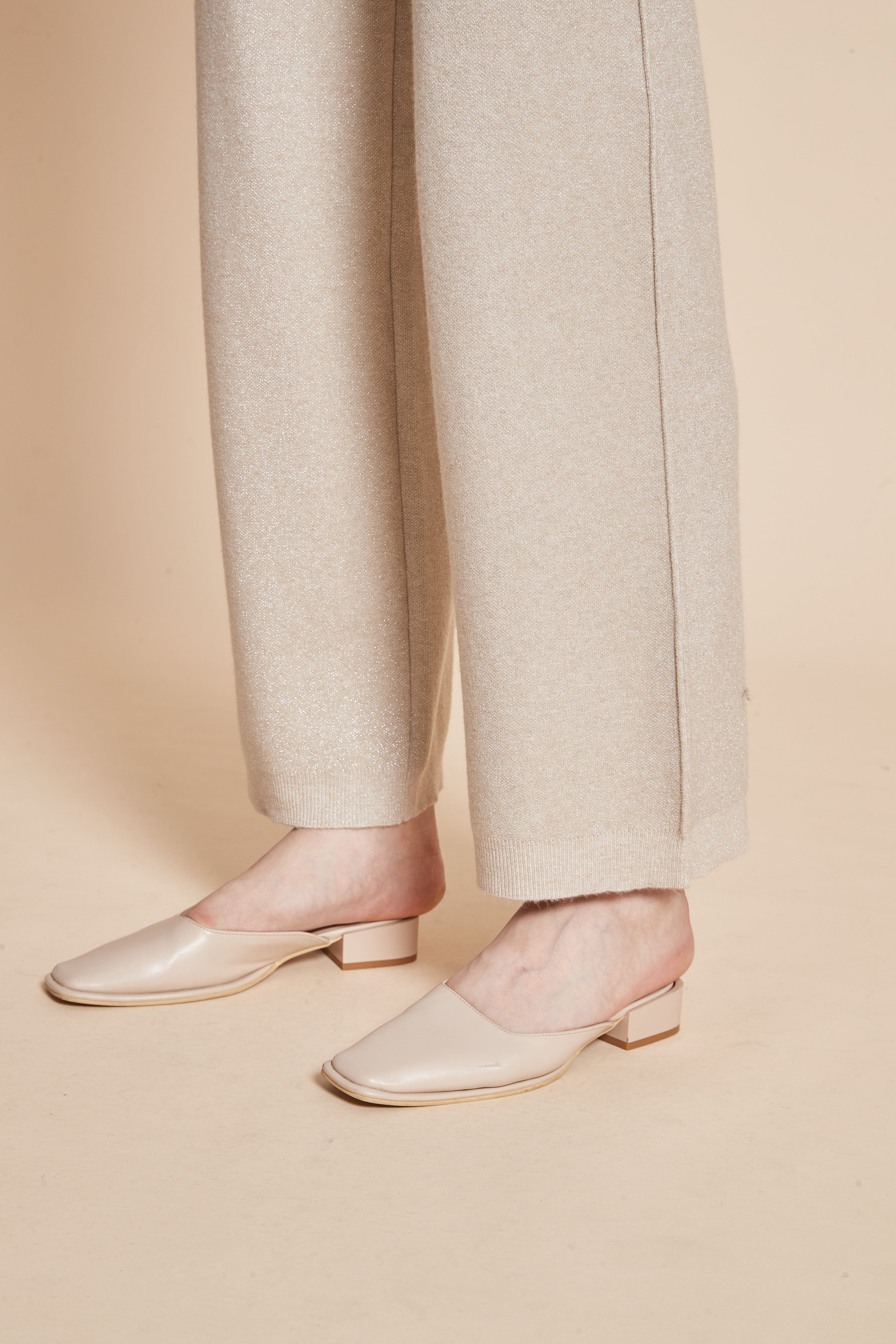 Plain Long Pants With High Waist Tie And Wide Legs
