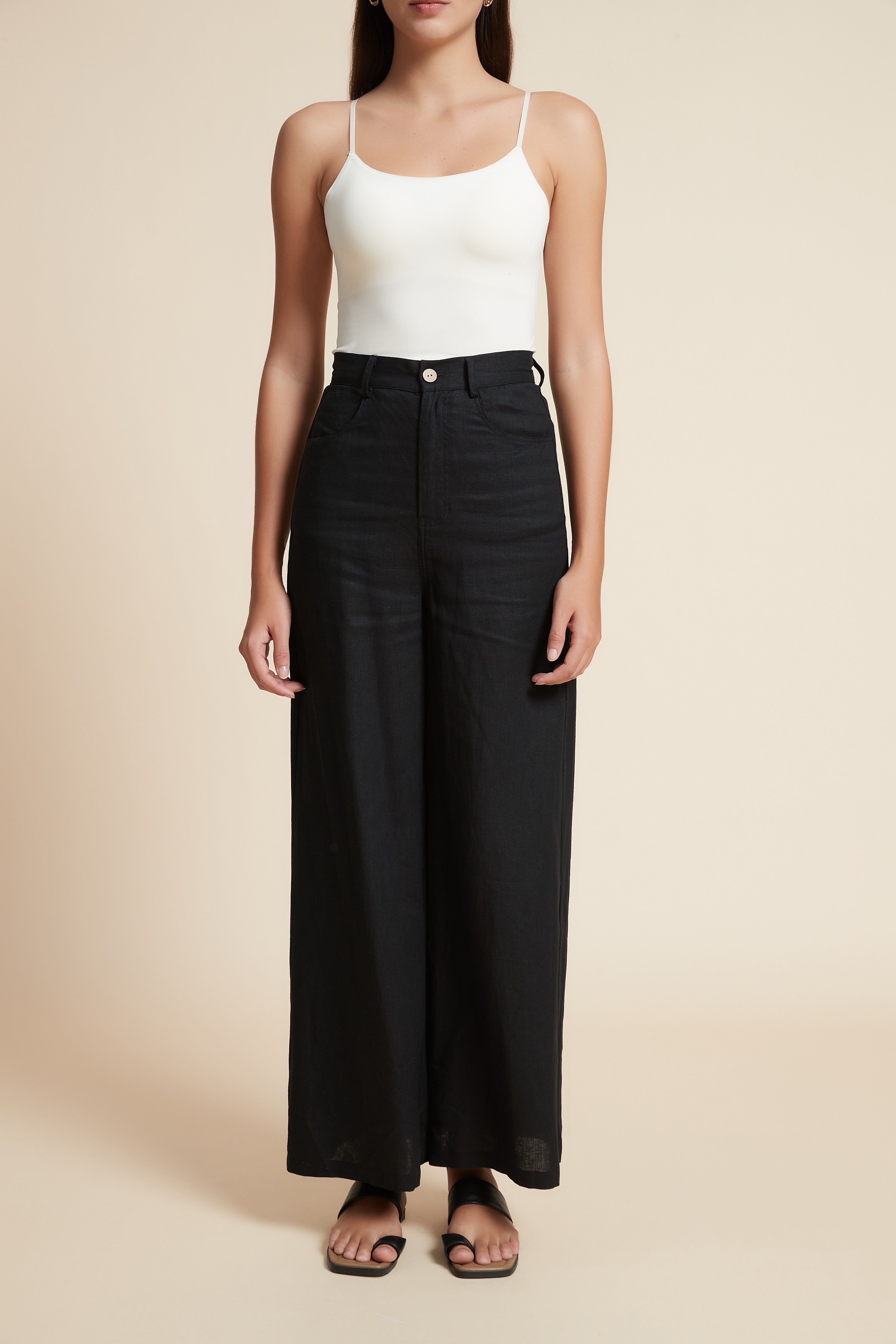 Plain Regular Length Pants