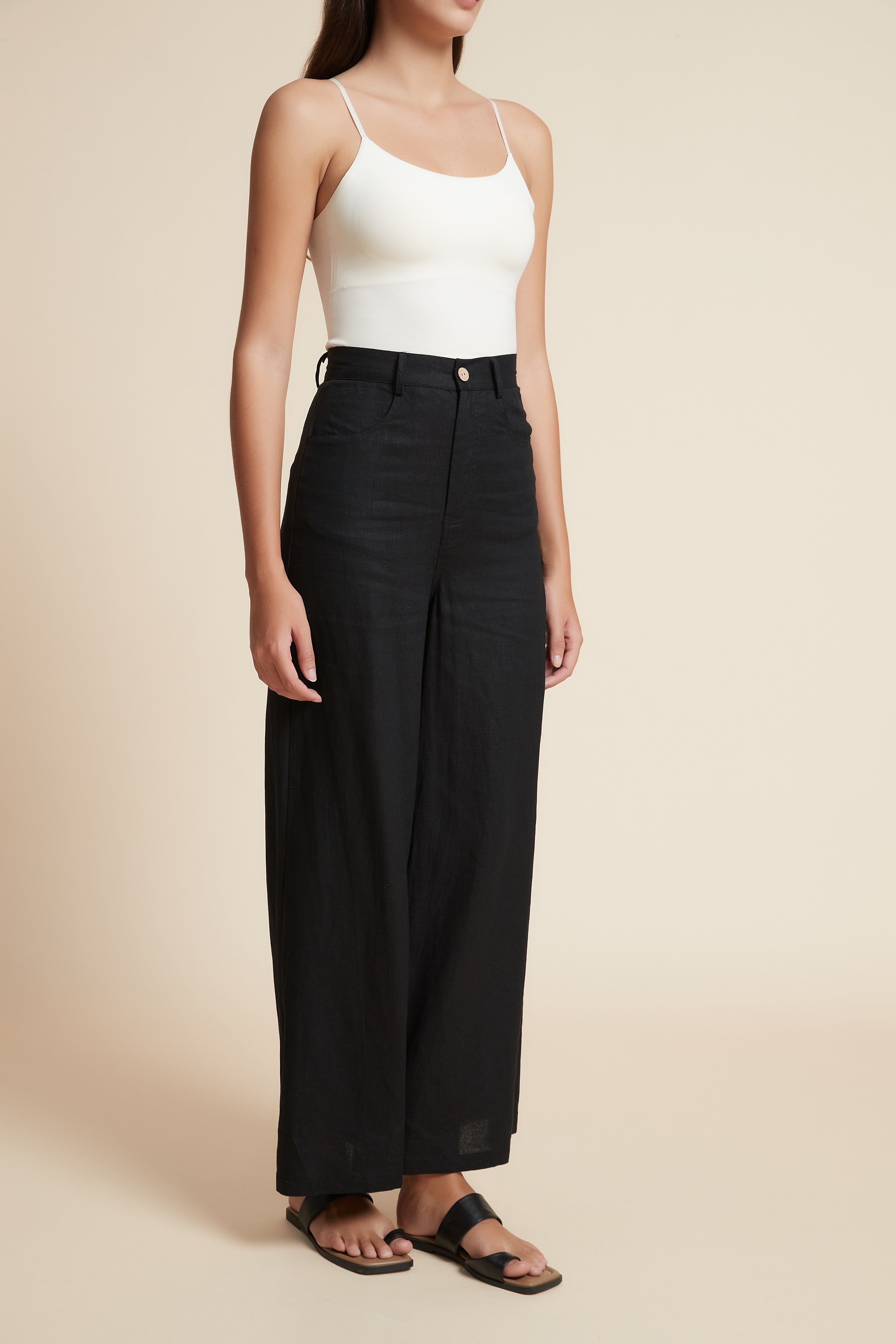 بنطلون سادة بطول عادي