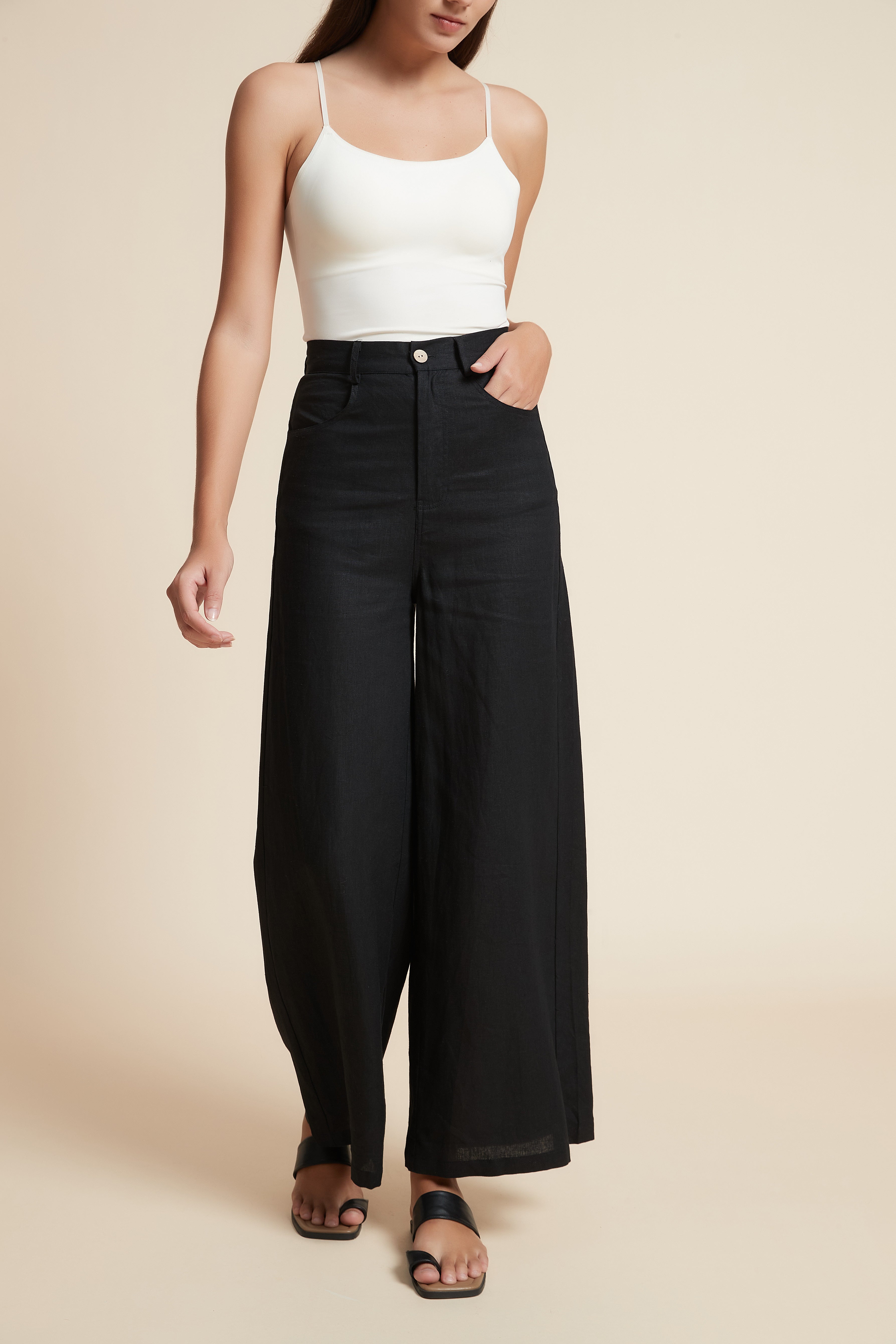 Plain Regular Length Pants