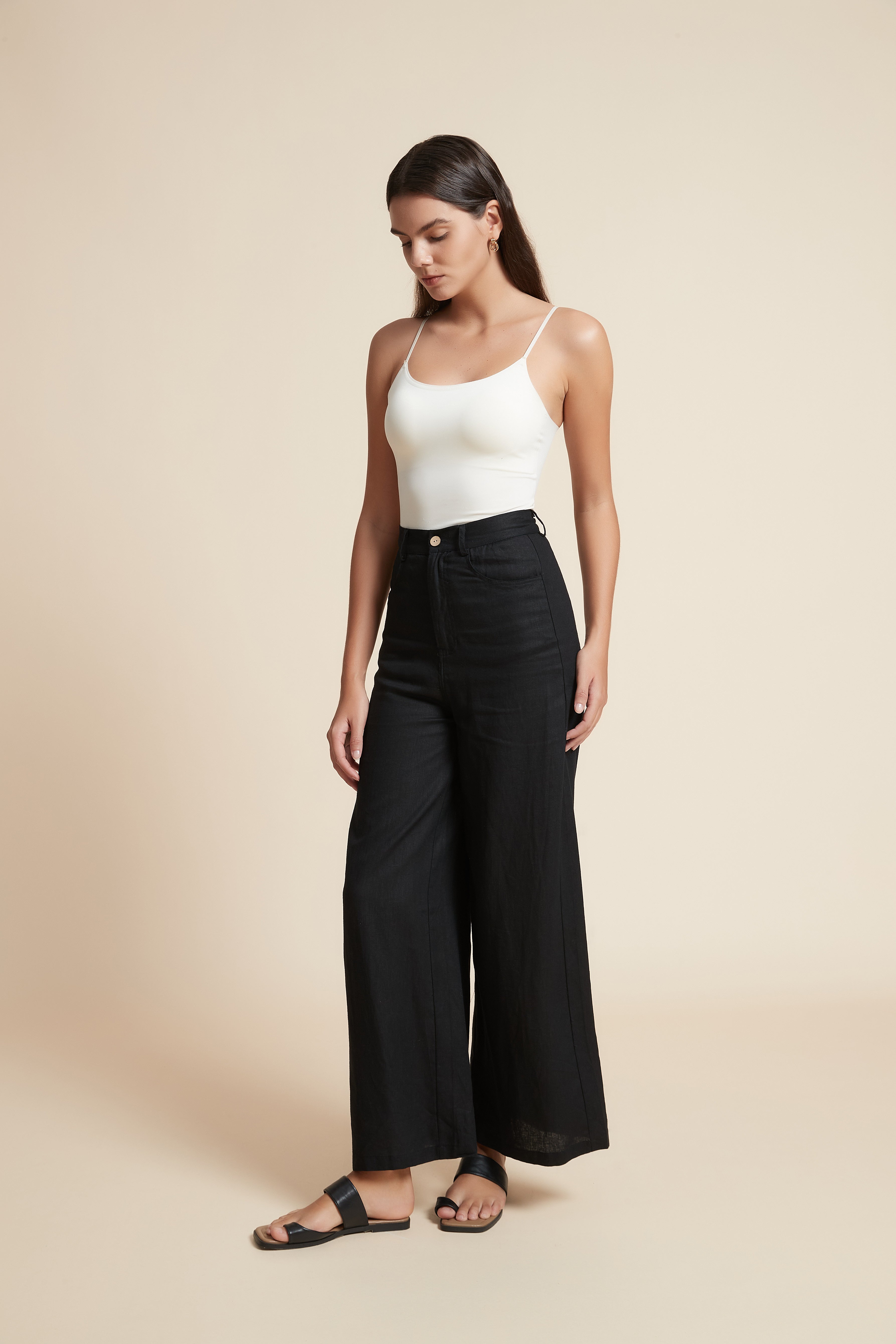 Plain Regular Length Pants