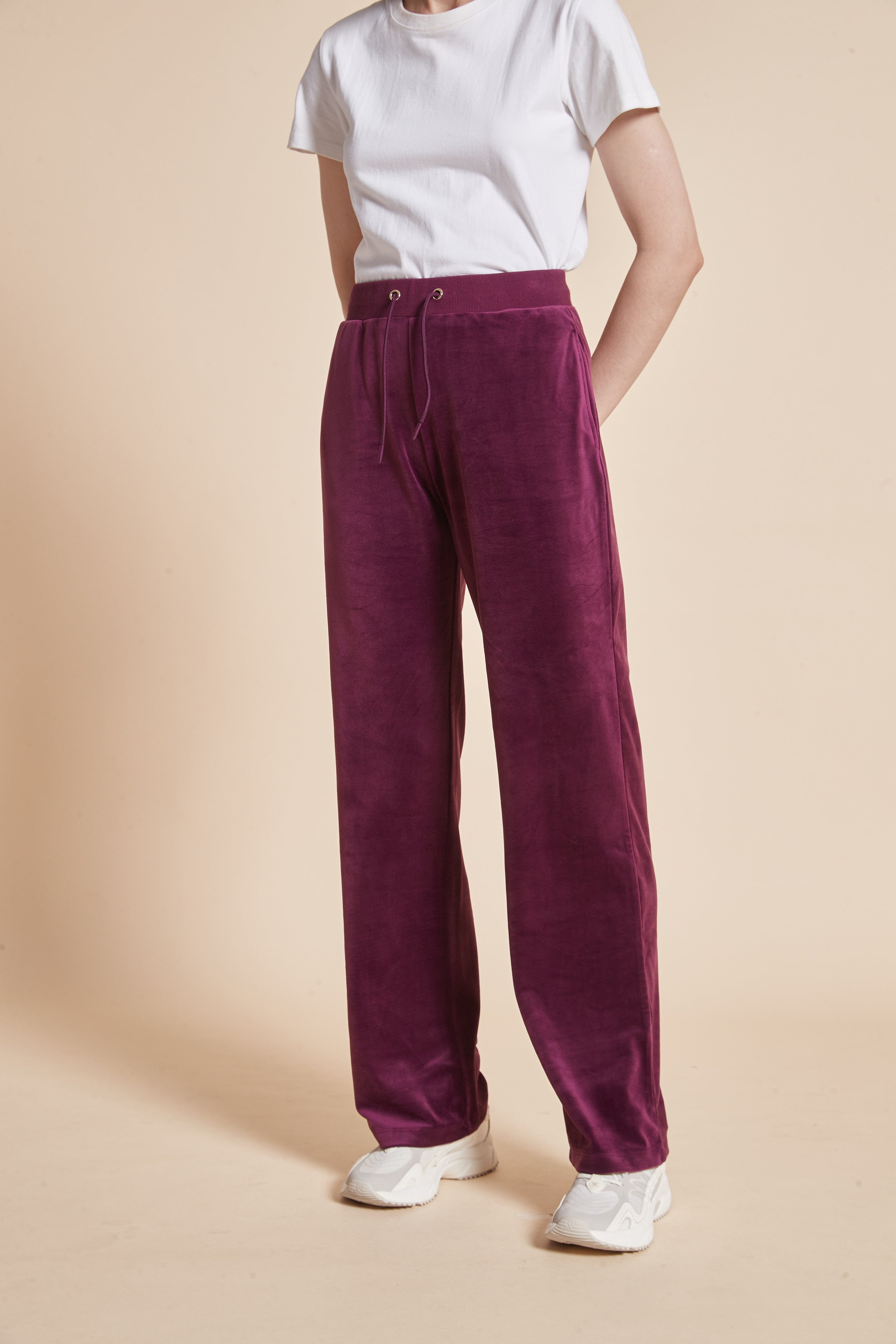 Straight Leg Long Pants with Elastic Waistband