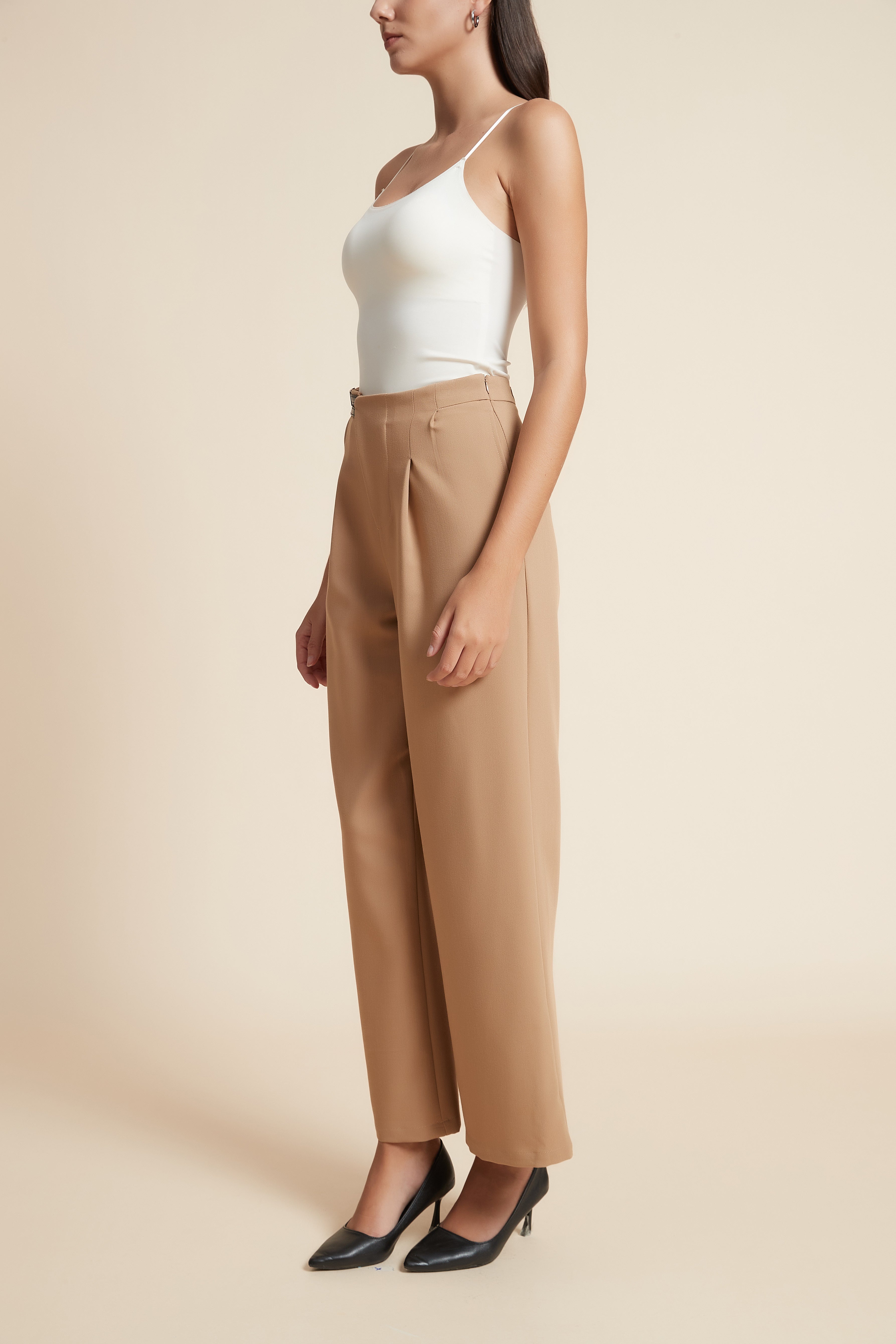 بنطلون وايد ليج سادة