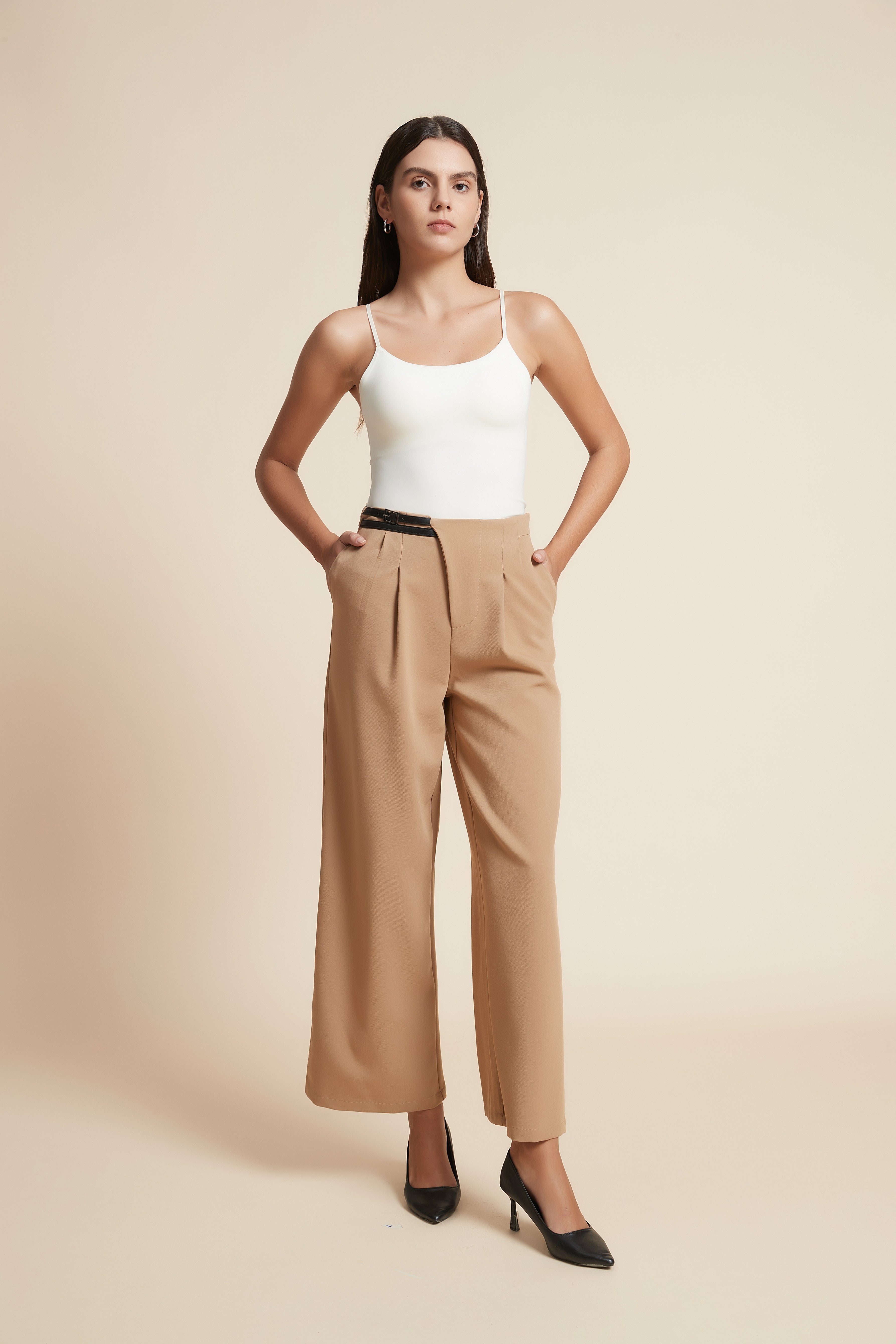 Wide Leg Plain Pants