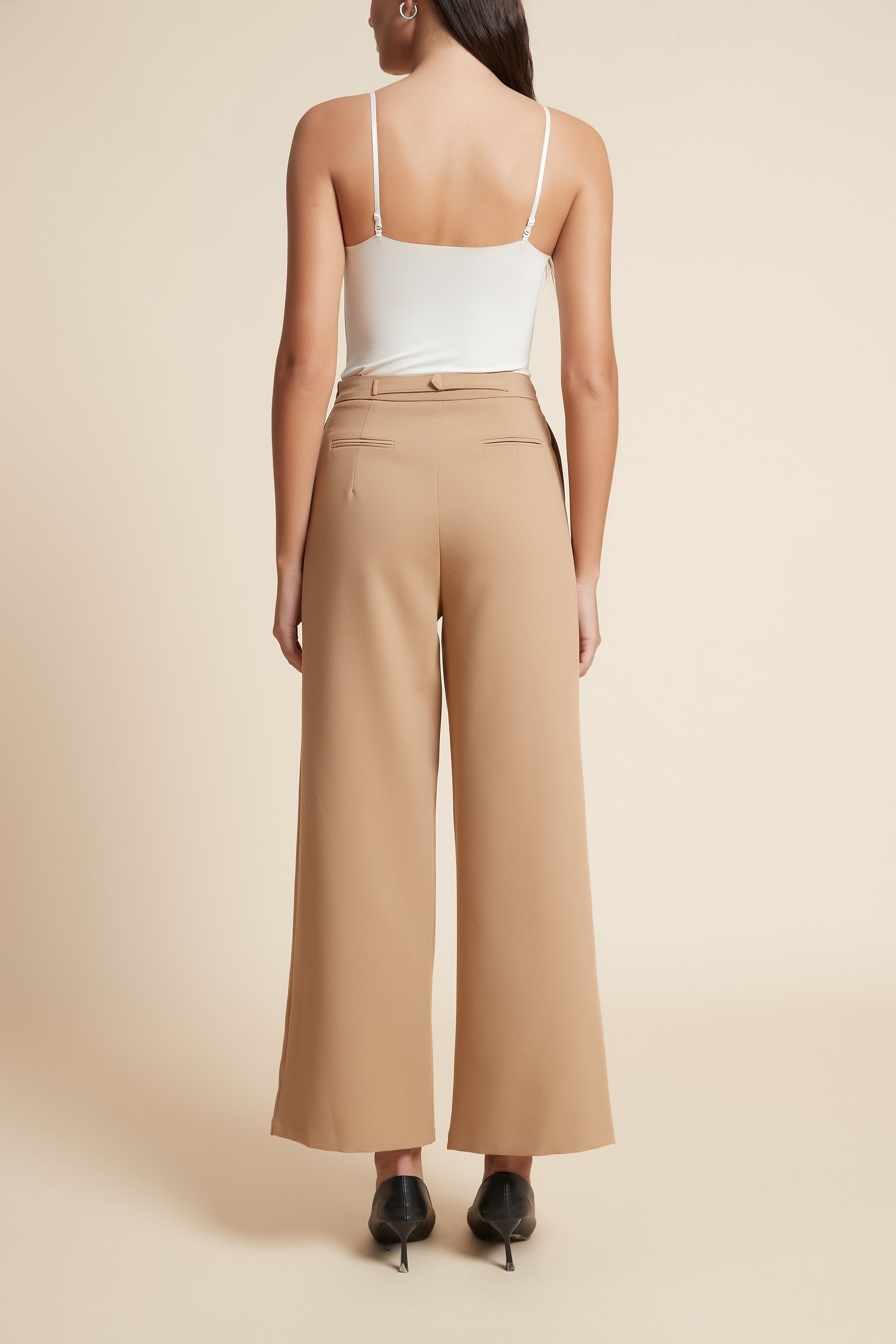 بنطلون وايد ليج سادة