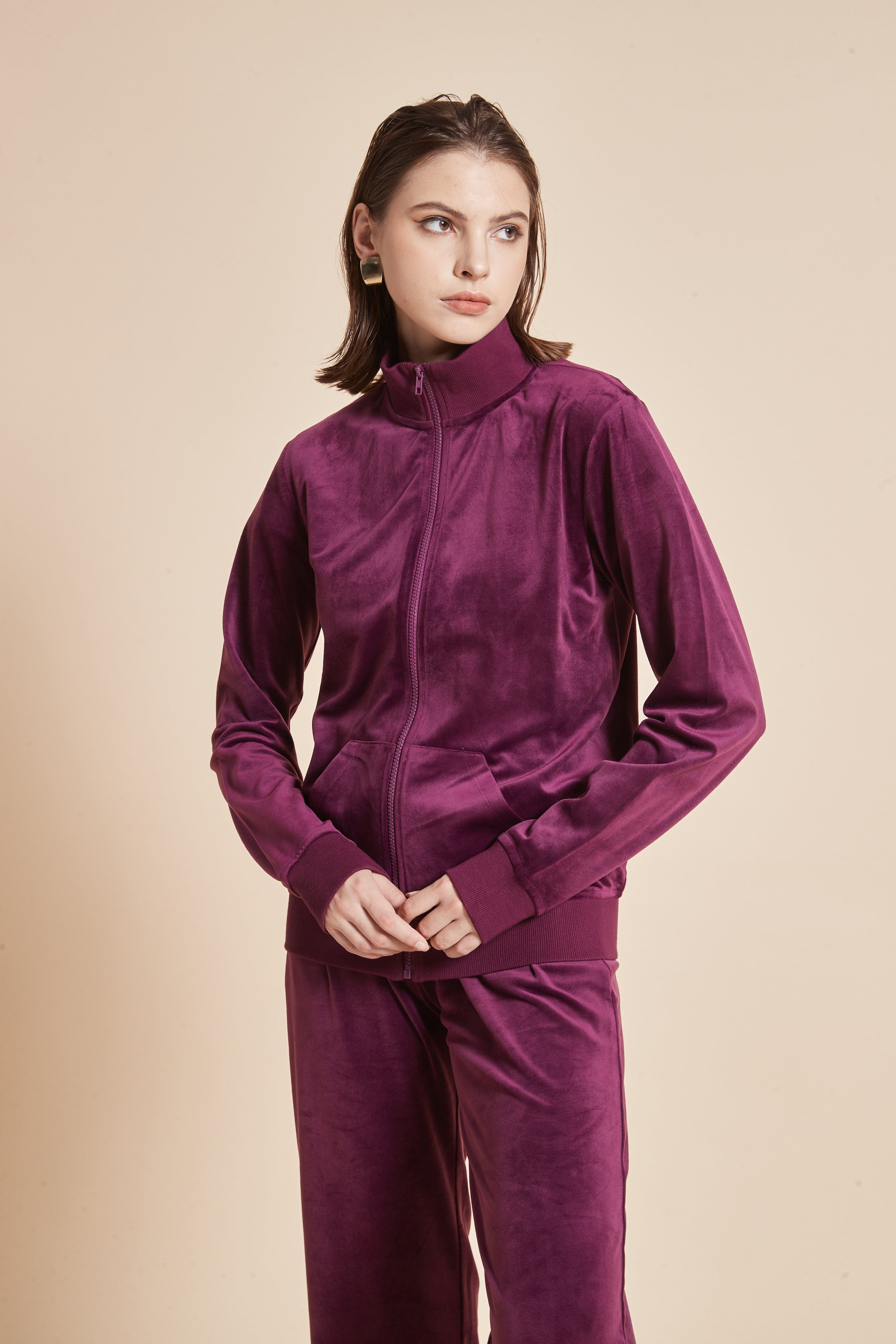 High-Neck Jacket With Long Sleeves And Front Zipper