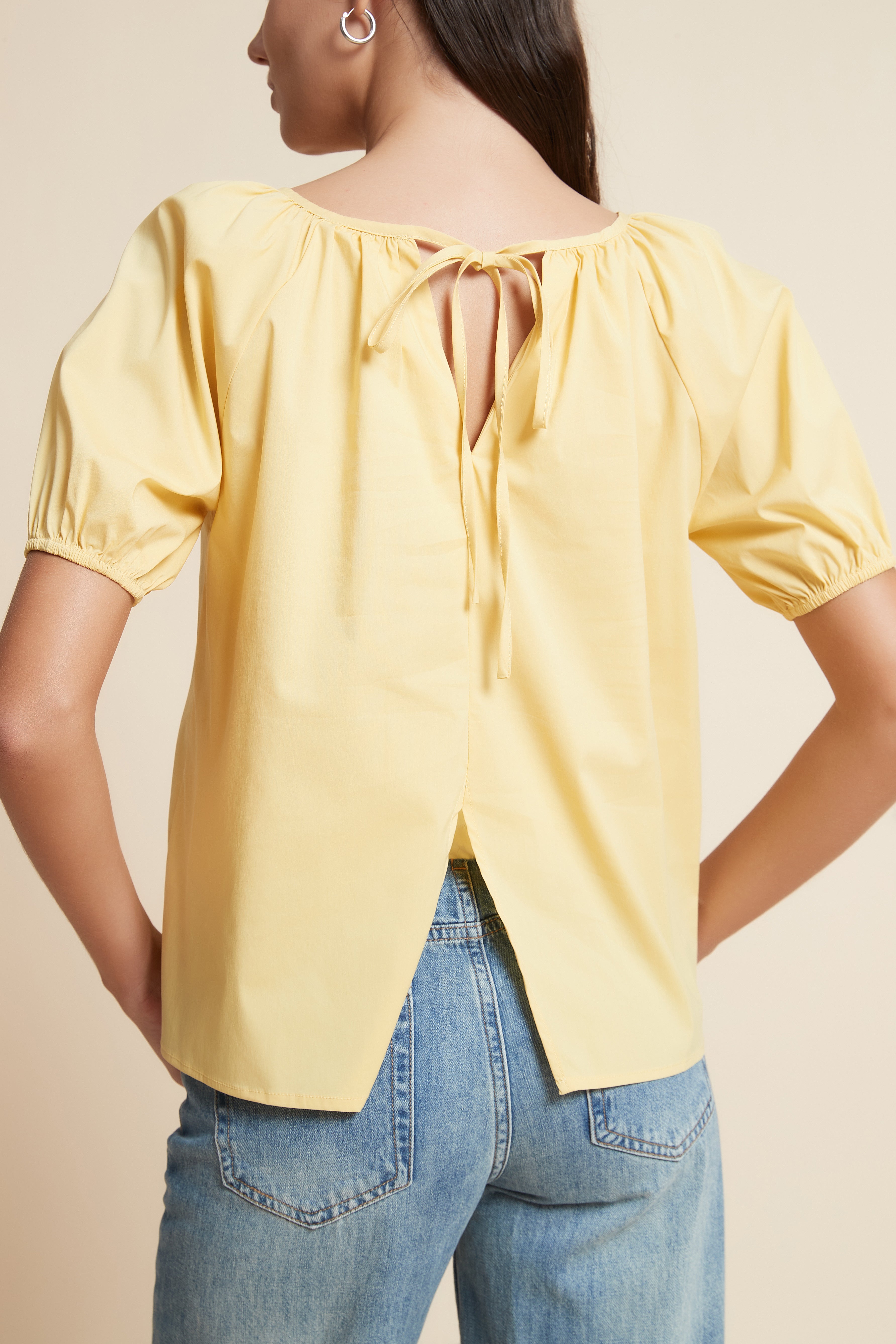 Short Sleeve Cropped Top with Wide Round Neck