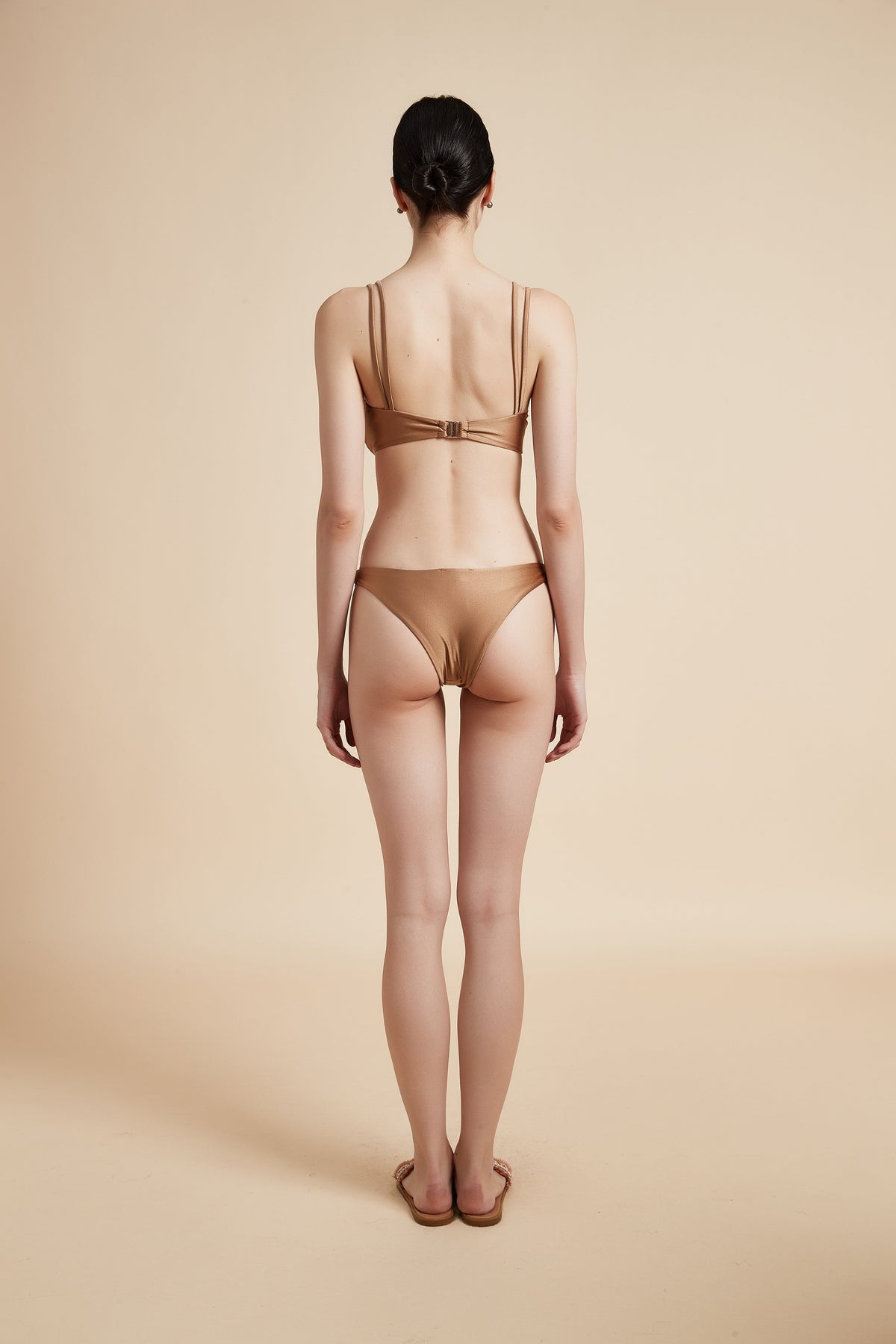 Plain Swimsuit with Ring Details