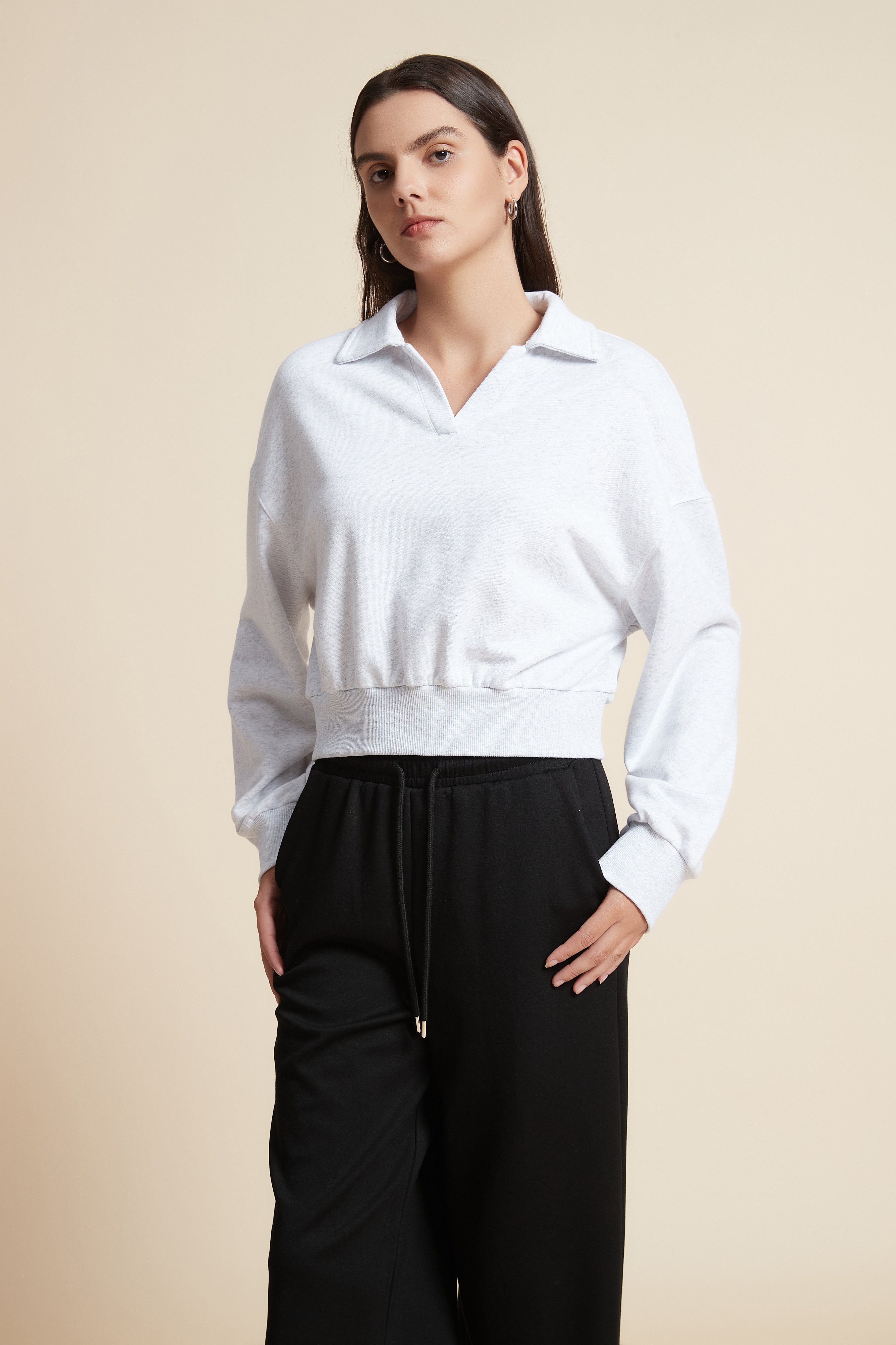 Long Sleeve Solid Blouse