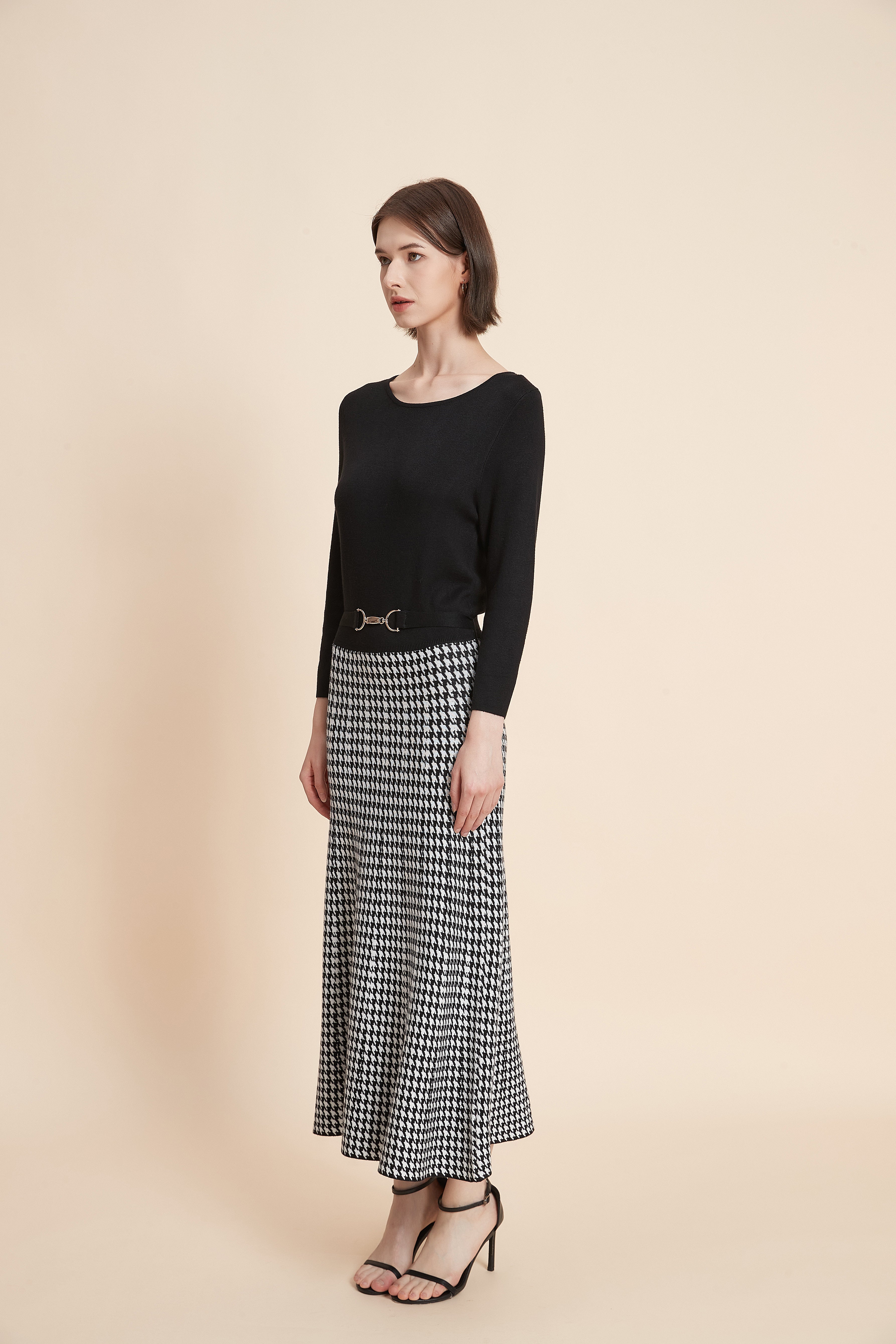 Long-Sleeved Midi Dress