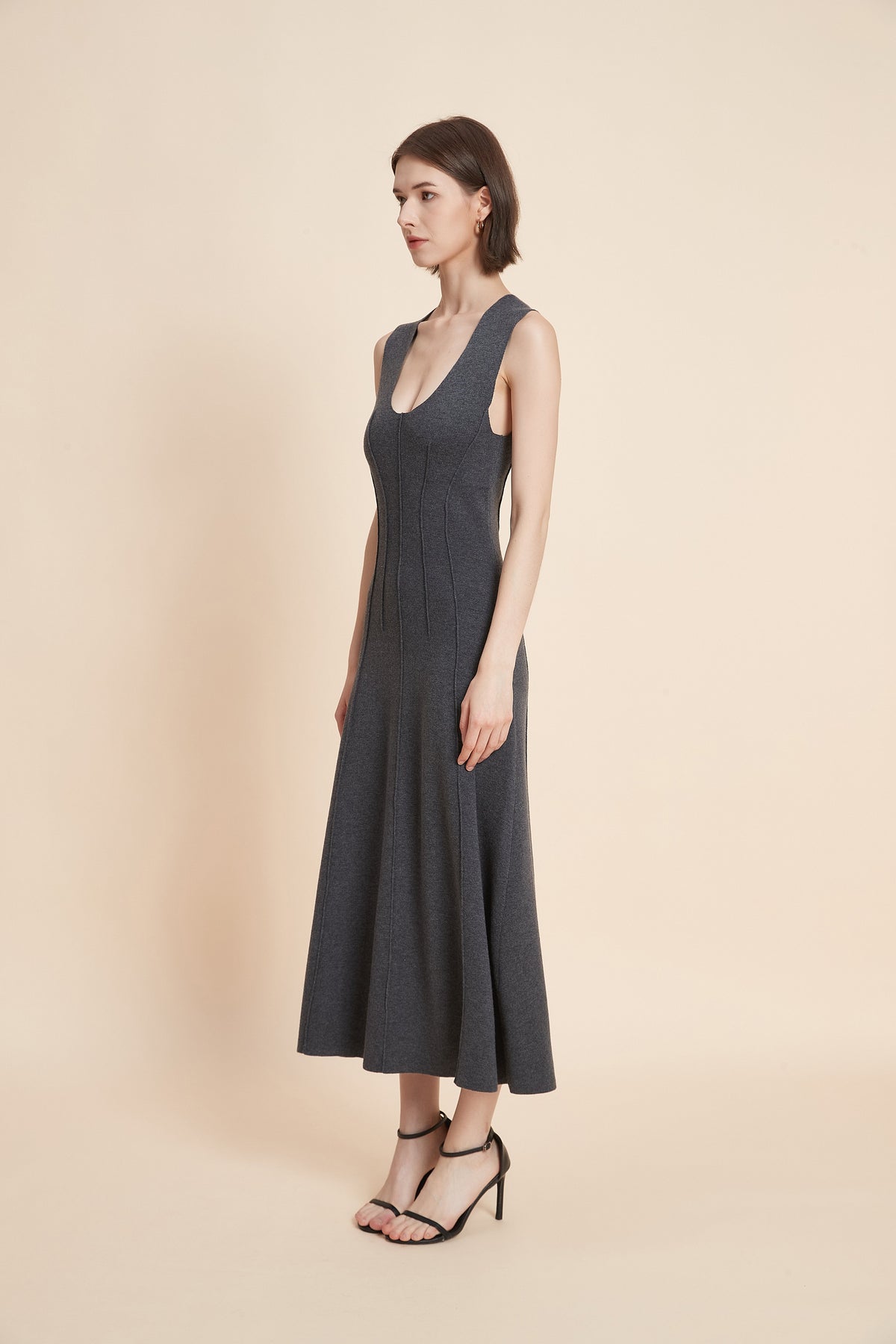 Sleeveless Flared Midi Dress