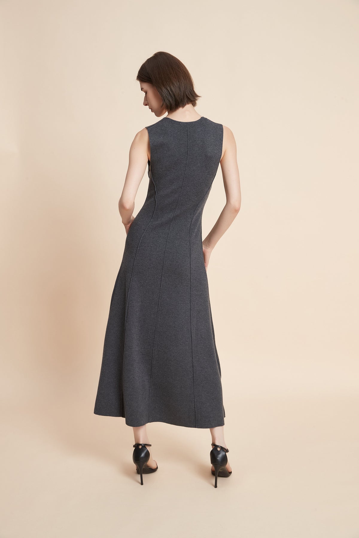 Sleeveless Flared Midi Dress